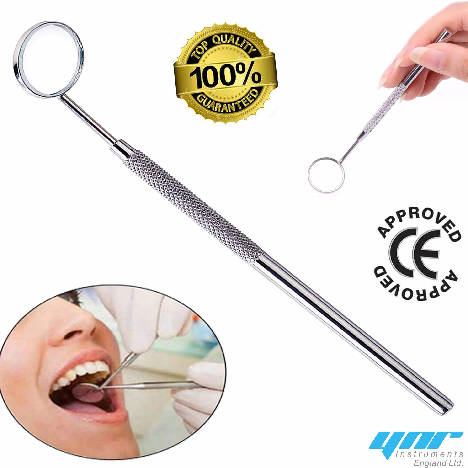 Espejo dental con mango para examen bucal estudiantes dentista