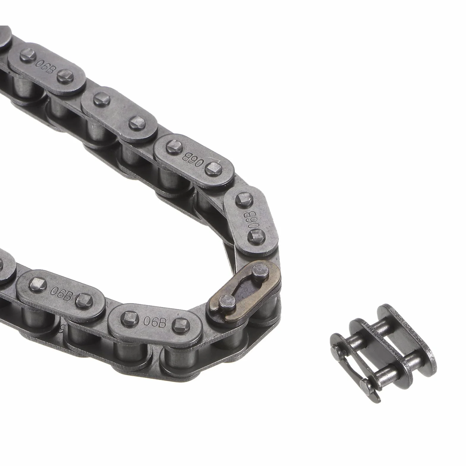 06B Métrico Estándar Rodillos Cadena 10 Pies Carbono Acero 3/8" Industrial Rodillo Cadena Accionamiento para Maquinaria -320 Eslabones