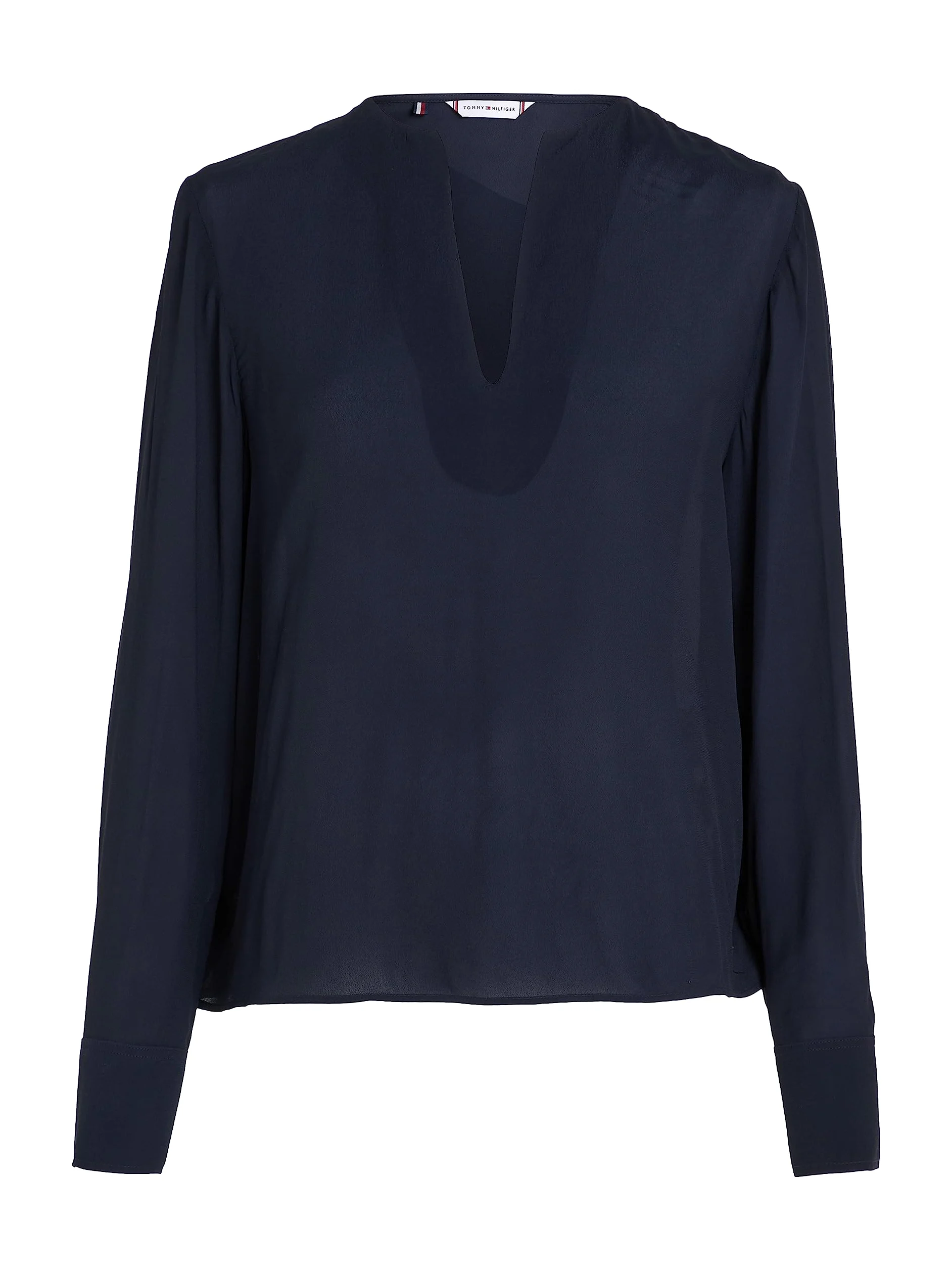 Tommy Hilfiger Viscose Crepe V-Neck Blouse LS Ww0ww39665 Blusas Mujer