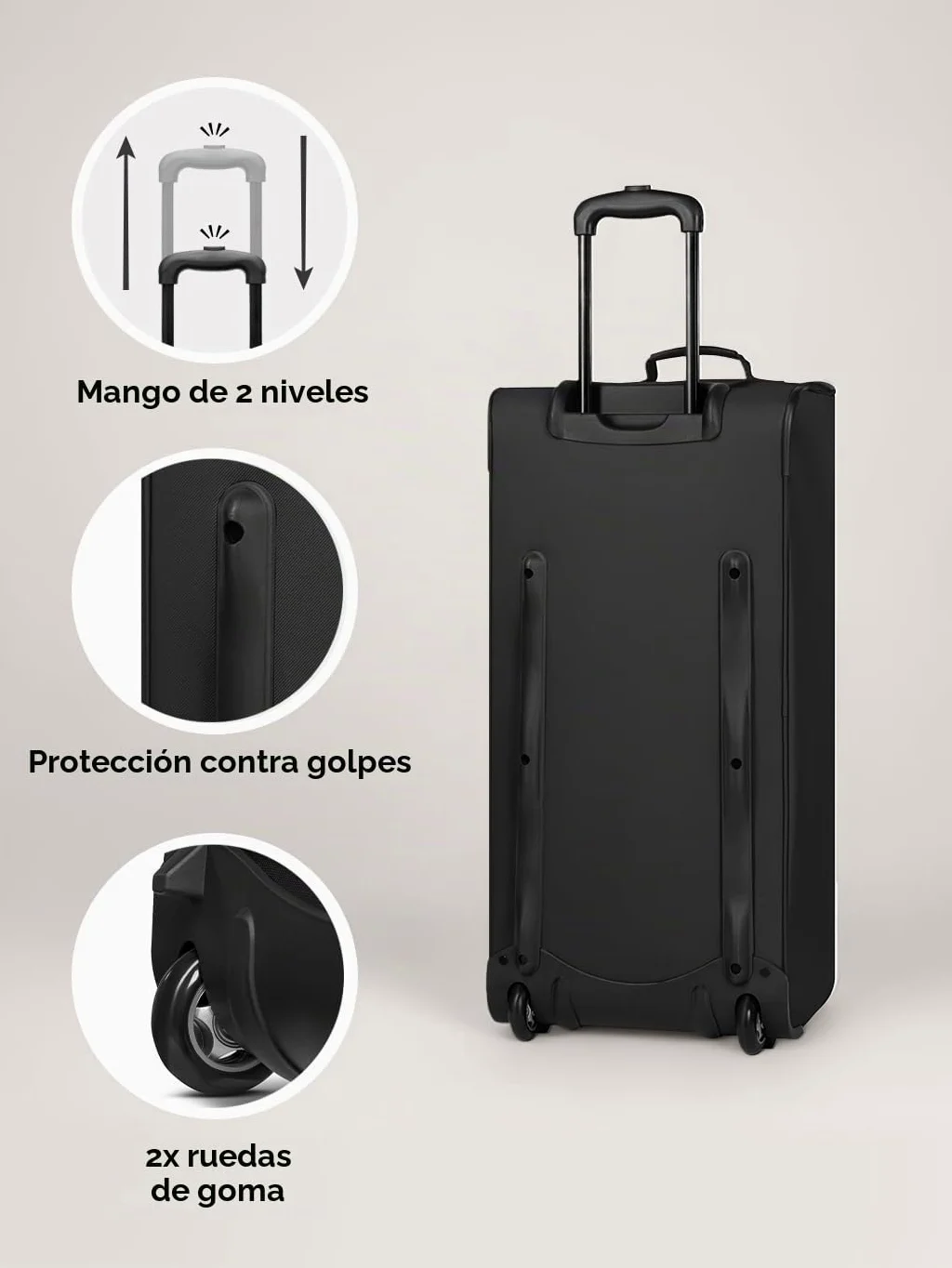 REDOLZ Duffle Essentials Wheeled Duffle L Black