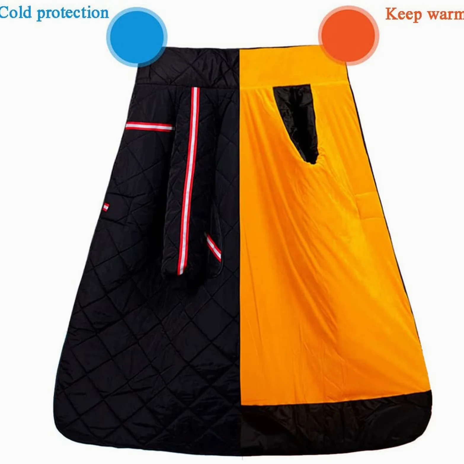 TEMKIN Manta para Silla de Ruedas Ropa Abrigada Invierno a Prueba de Viento e Impermeable de la Cabeza a los pies para sillas de Ruedas, Motocicletas y Bicicletas,Negro,L