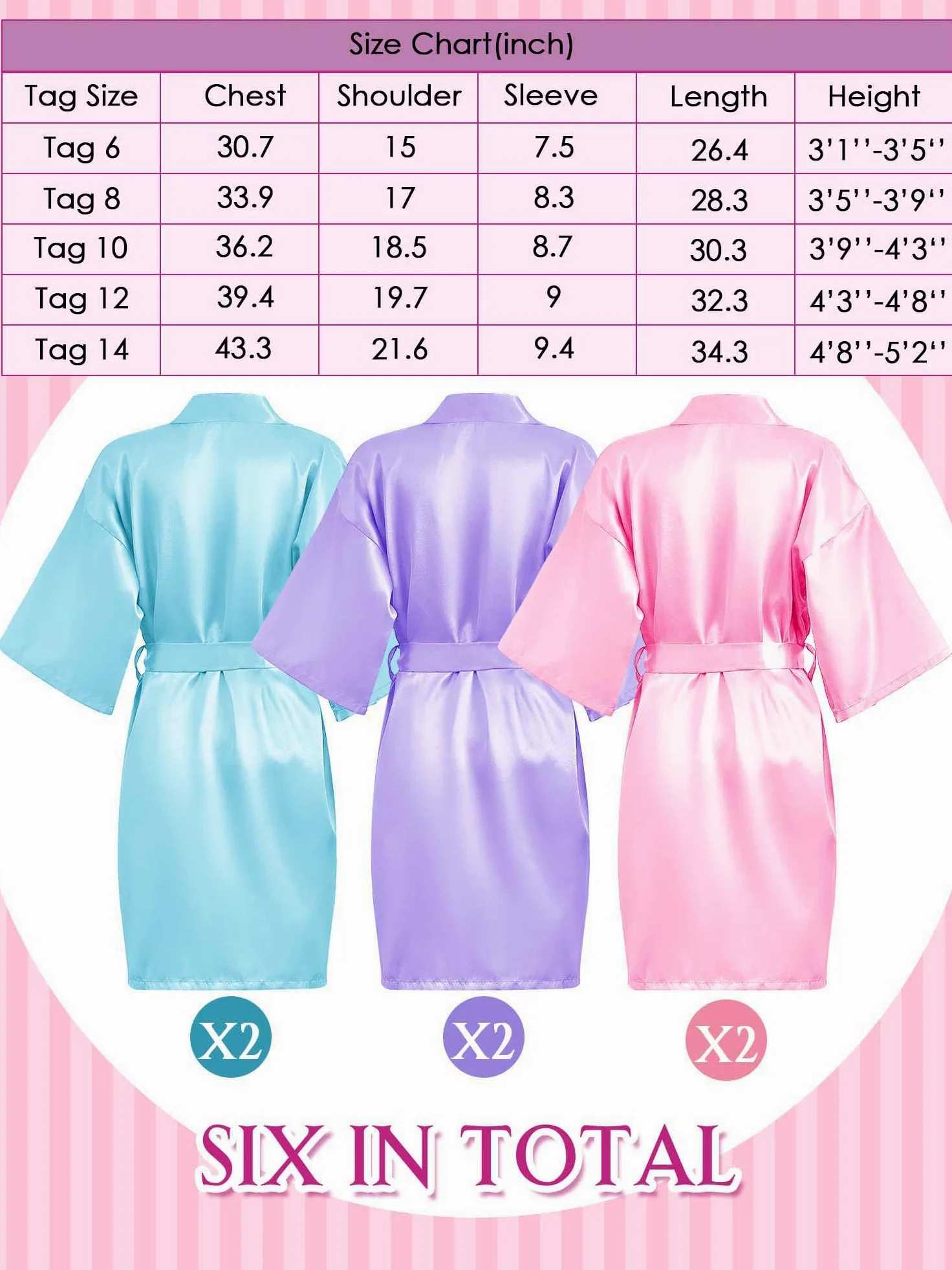 Sintuff 24 piezas de suministros de fiesta de pijamas para niñas, 6 batas de spa para niñas, 6 bolsas, 6 diademas, 6 máscaras de spa, Varios colores, 14