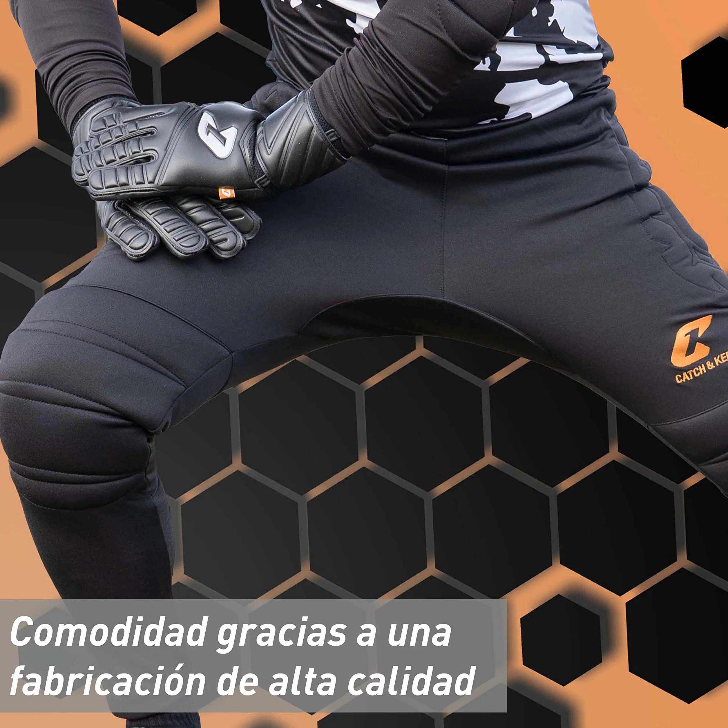CATCH & KEEP Pantalon Portero Futbol niño Flight Protection - Pantalones de Entrenamiento de fútbol de Primera Calidad - Pantalon Portero Hombre, Mujer y niños - protección Acolchada