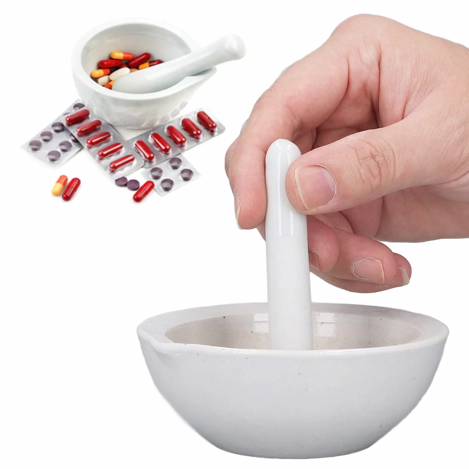 Tyenaza Juego De 5 Morteros De Cerámica 100 Ml Resistentes Al Calor Químico Suministros De Laboratorio Científico