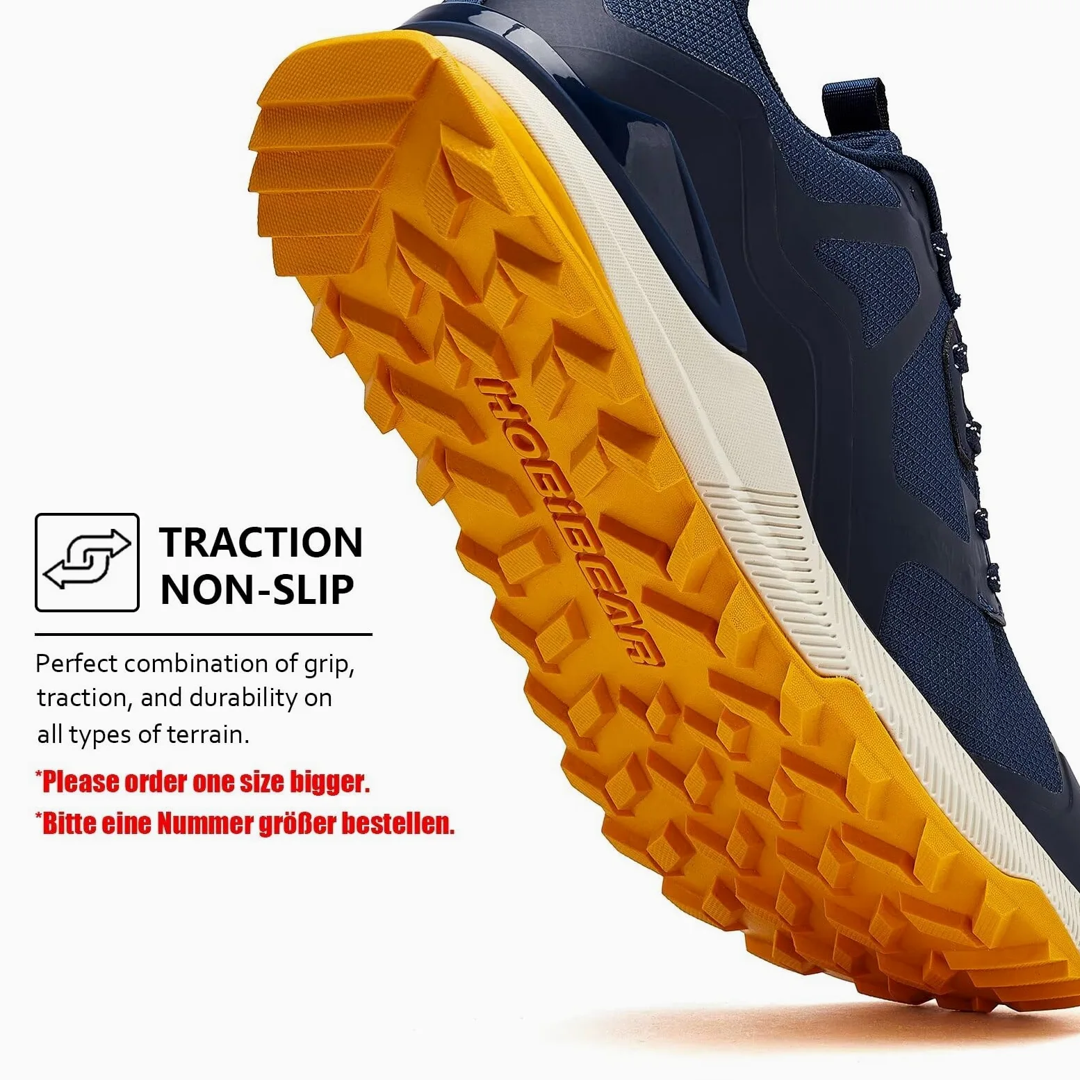 HOBIBEAR Zapatillas de Trail Running para Hombre | Trekking | Hiking | Zapatillas de Punta Ancha no deslizantes