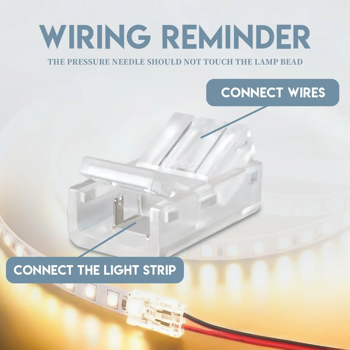 Conector rápido LED 8mm 2 pines para tira de alambre, 20 piezas