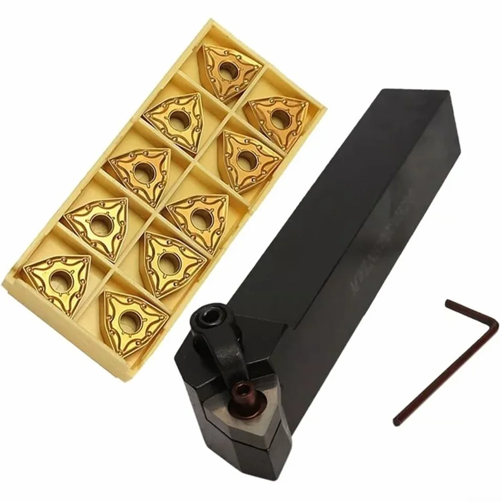 SPORTARC Juego de herramientas de acabado de metal, soporte de torneado de 20 mm con inserciones de carburo