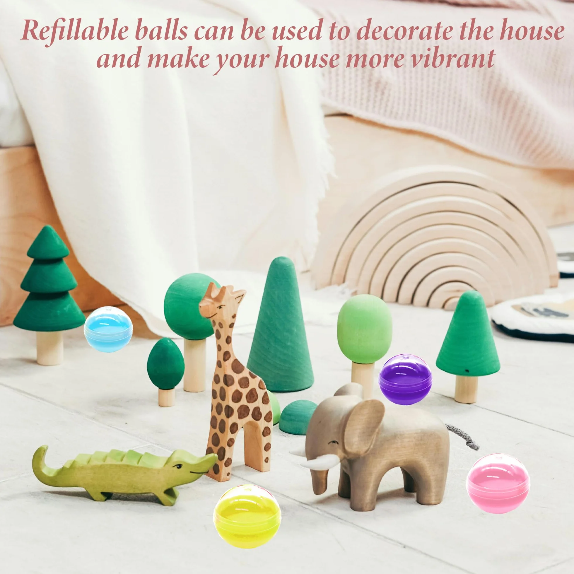 Bolas de acrílico rellenables transparentes 2 uds para manualidades y regalos de fiesta