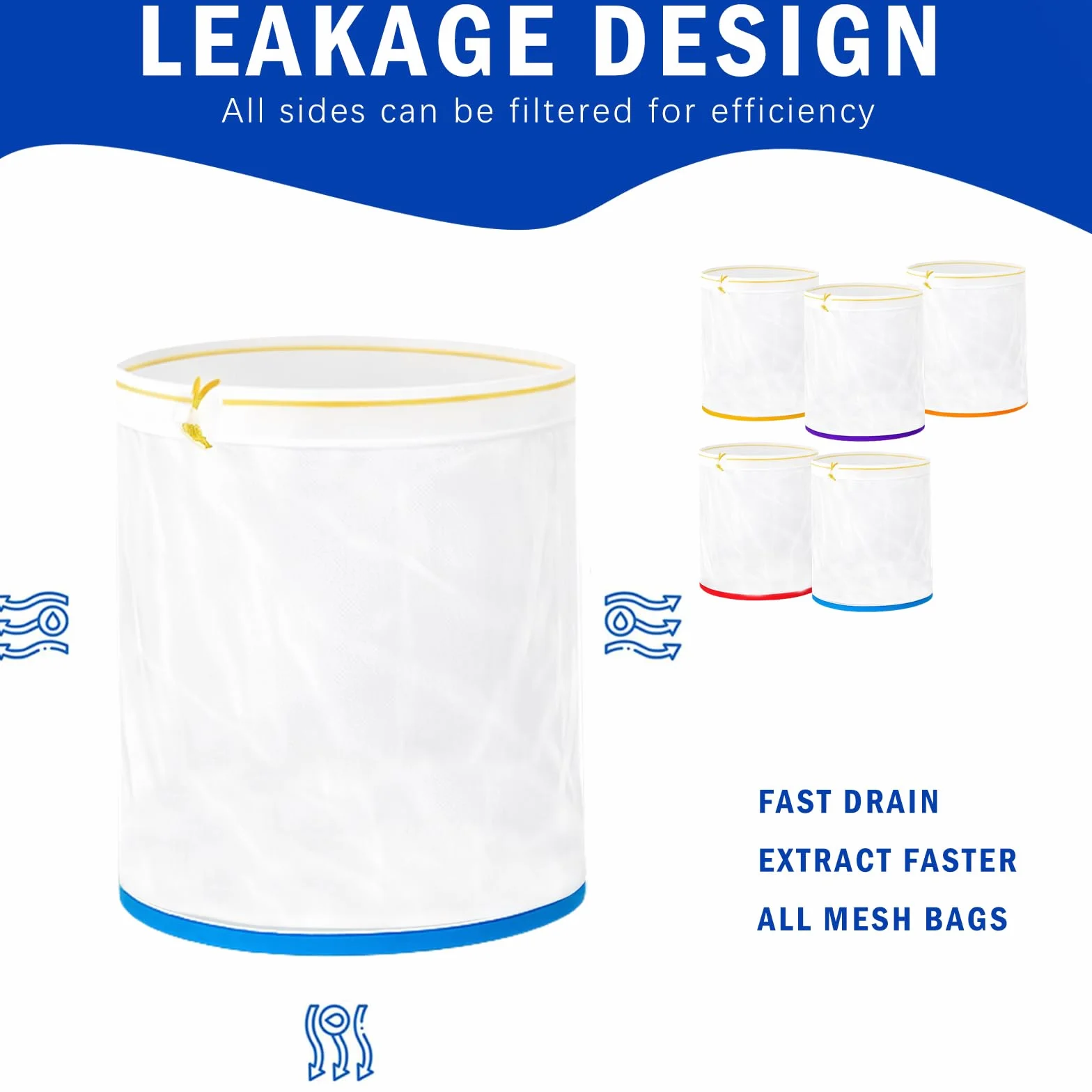 Bubble Hash Bag Set 1 Gallon 5 Bags Extraction Kit