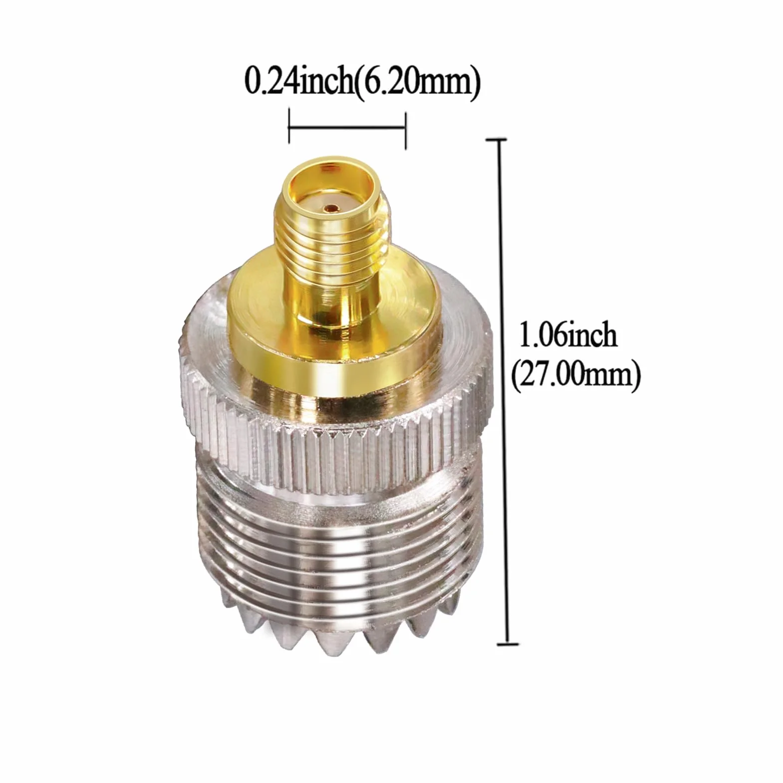 TUOLNK Adaptador SMA a PL259 Hembra UHF Coaxial Antena Radio CB SO239 Jack 2 Piezas