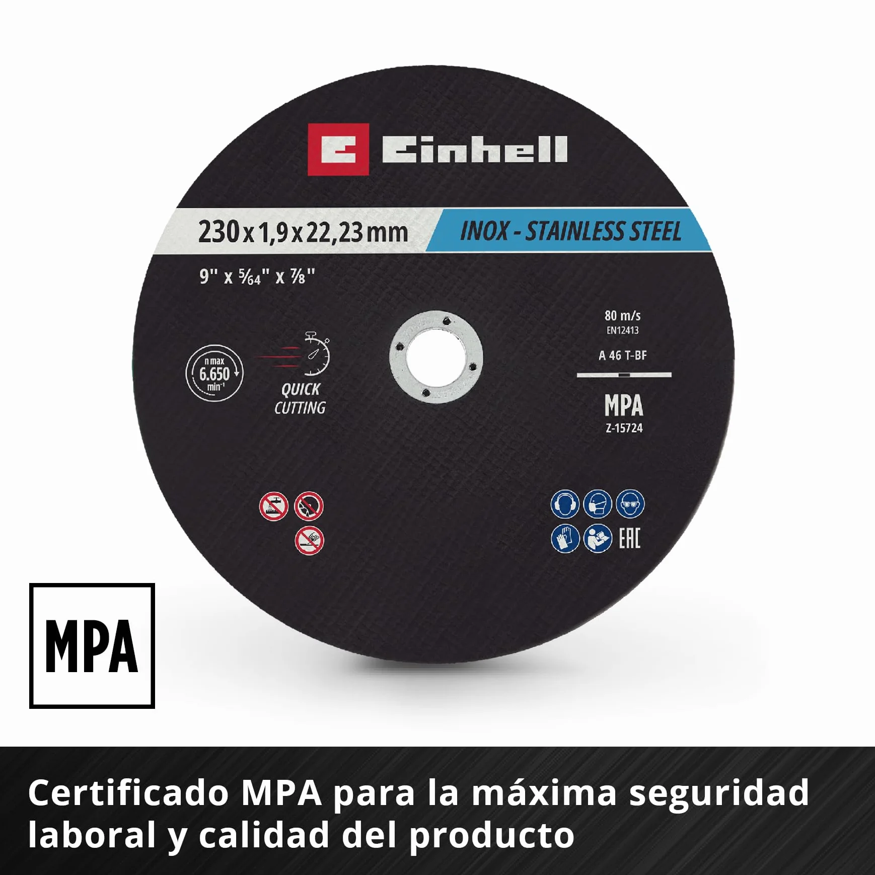 EINHELL Lote de 10 discos 230x2mm inox metal