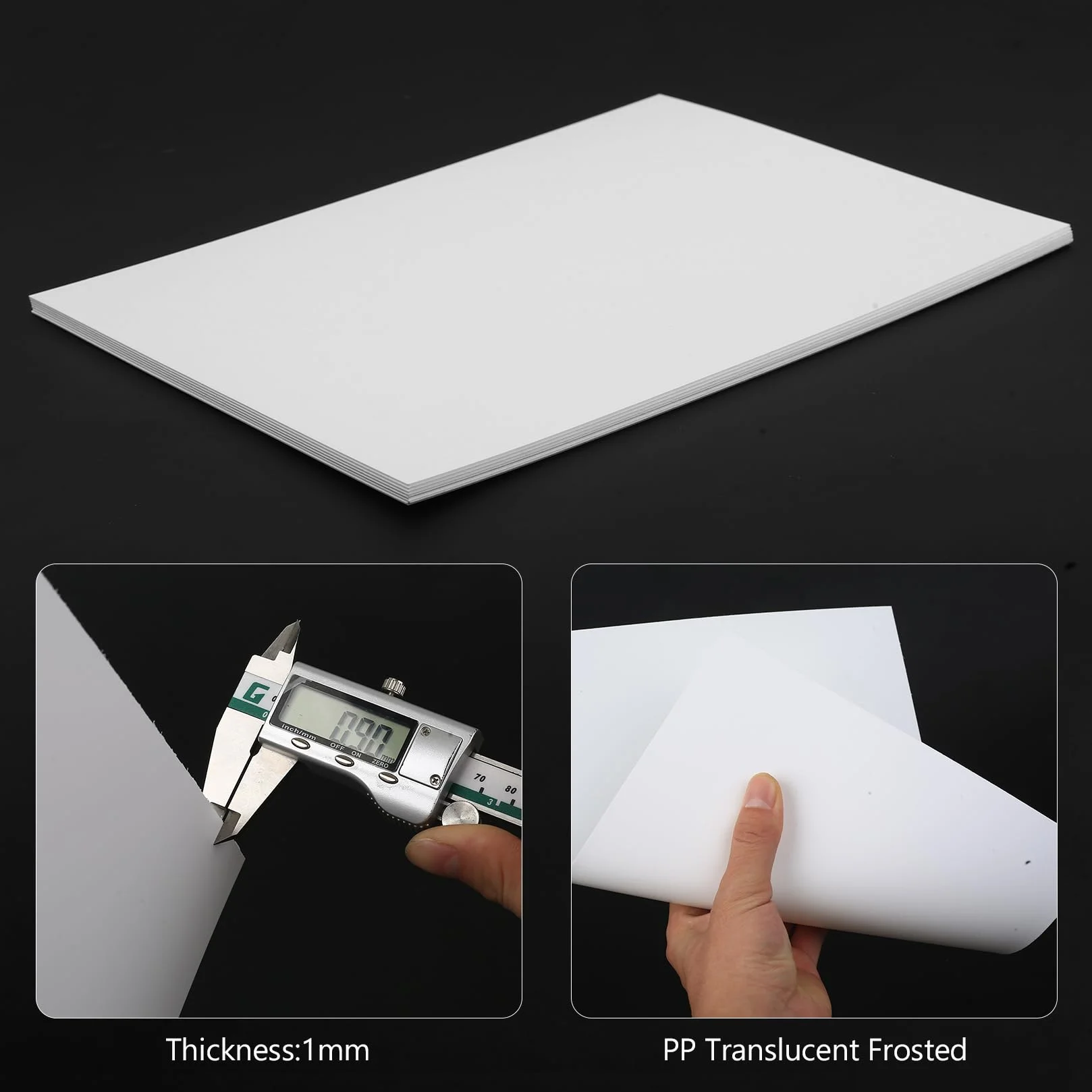 Láminas de Plástico PP A4, 1 mm Grosor, 21 x 29,7 cm, 7 Piezas para Modelismo y Manualidades