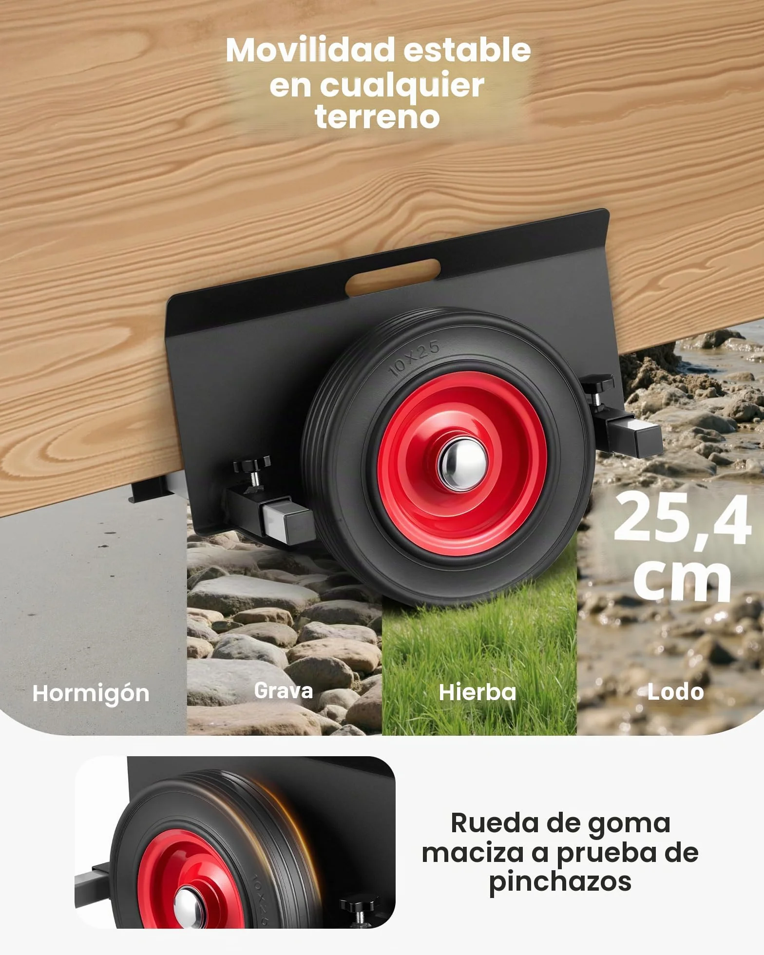 VEVOR Carro Portaplacas, Carga 453,6 kg, Ruedas de Goma, 412 x 450 x 300 mm, Negro