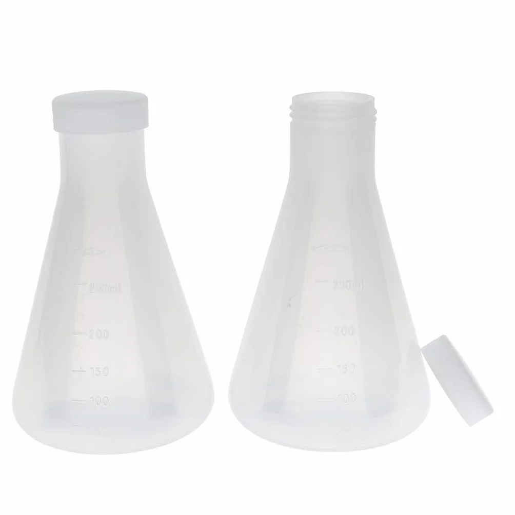Matraz Cónico Graduado de Laboratorio 250 ml Plástico Pared Gruesa