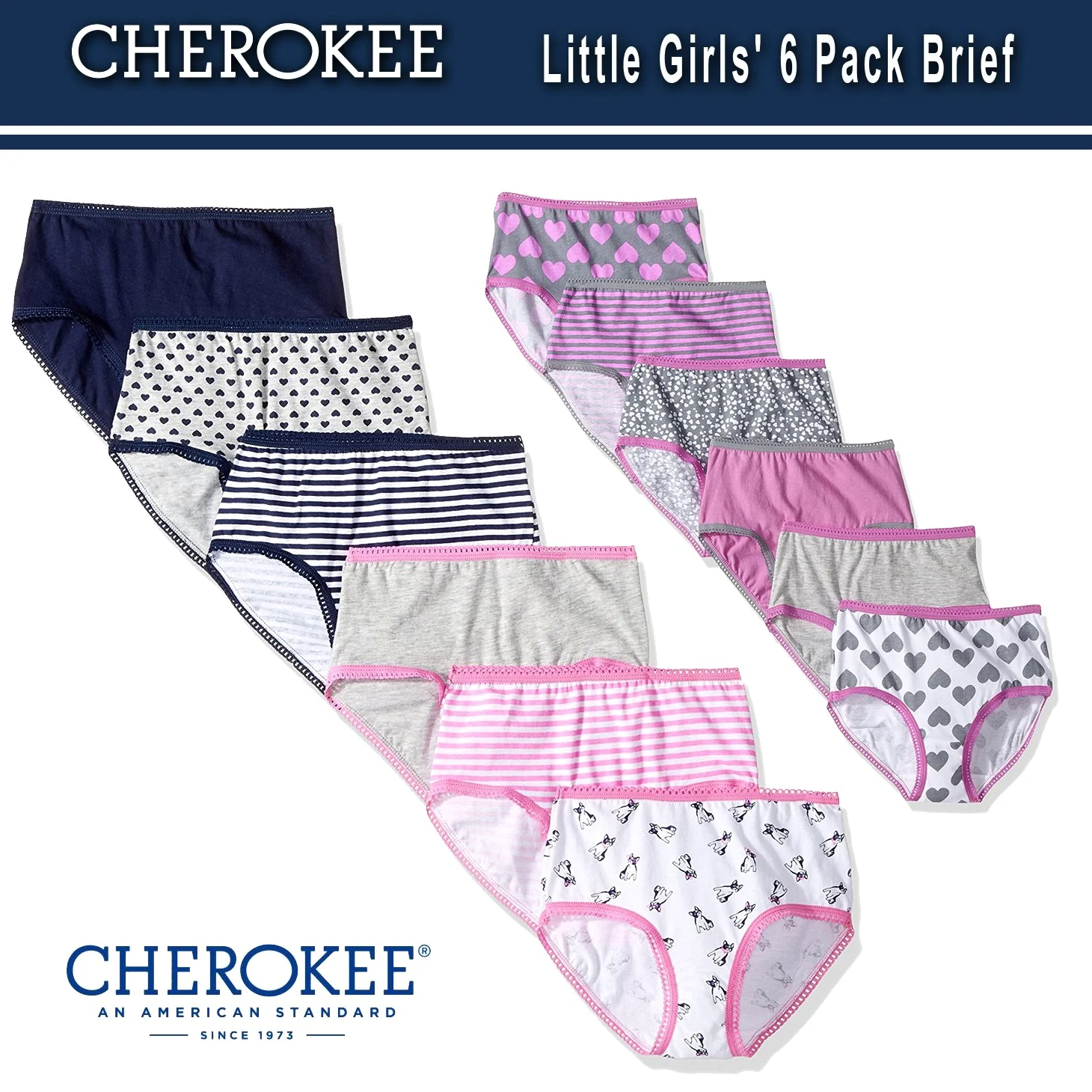 Cherokee Ropa Interior para niña (6 Unidades, Cintura elástica, 6 Unidades)