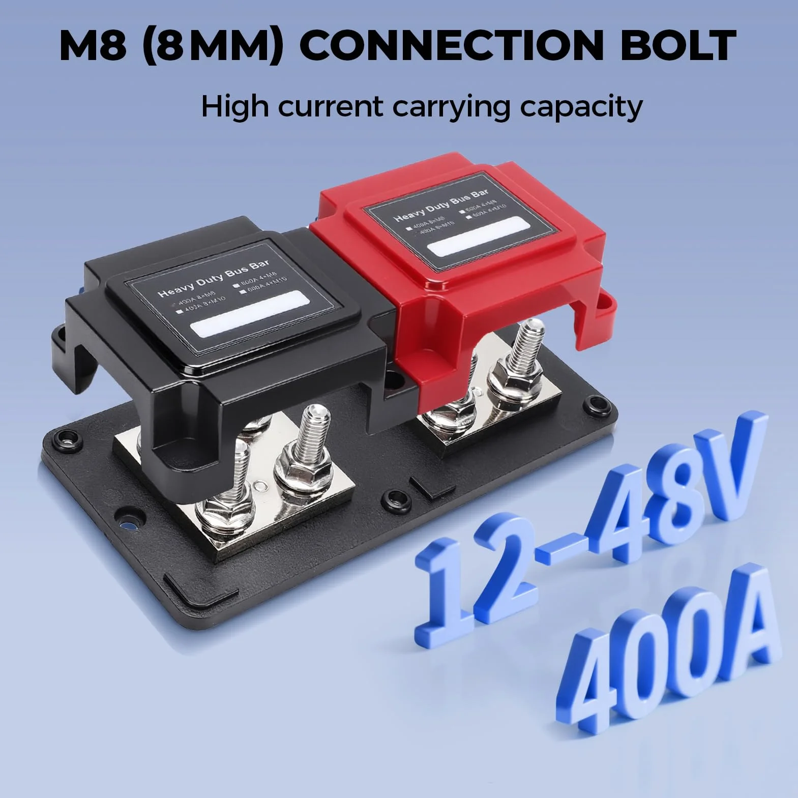 Busbar Distribuidor de Corriente 12V 24V 48V 400A Bloque de Conexión de Batería de Alta Corriente