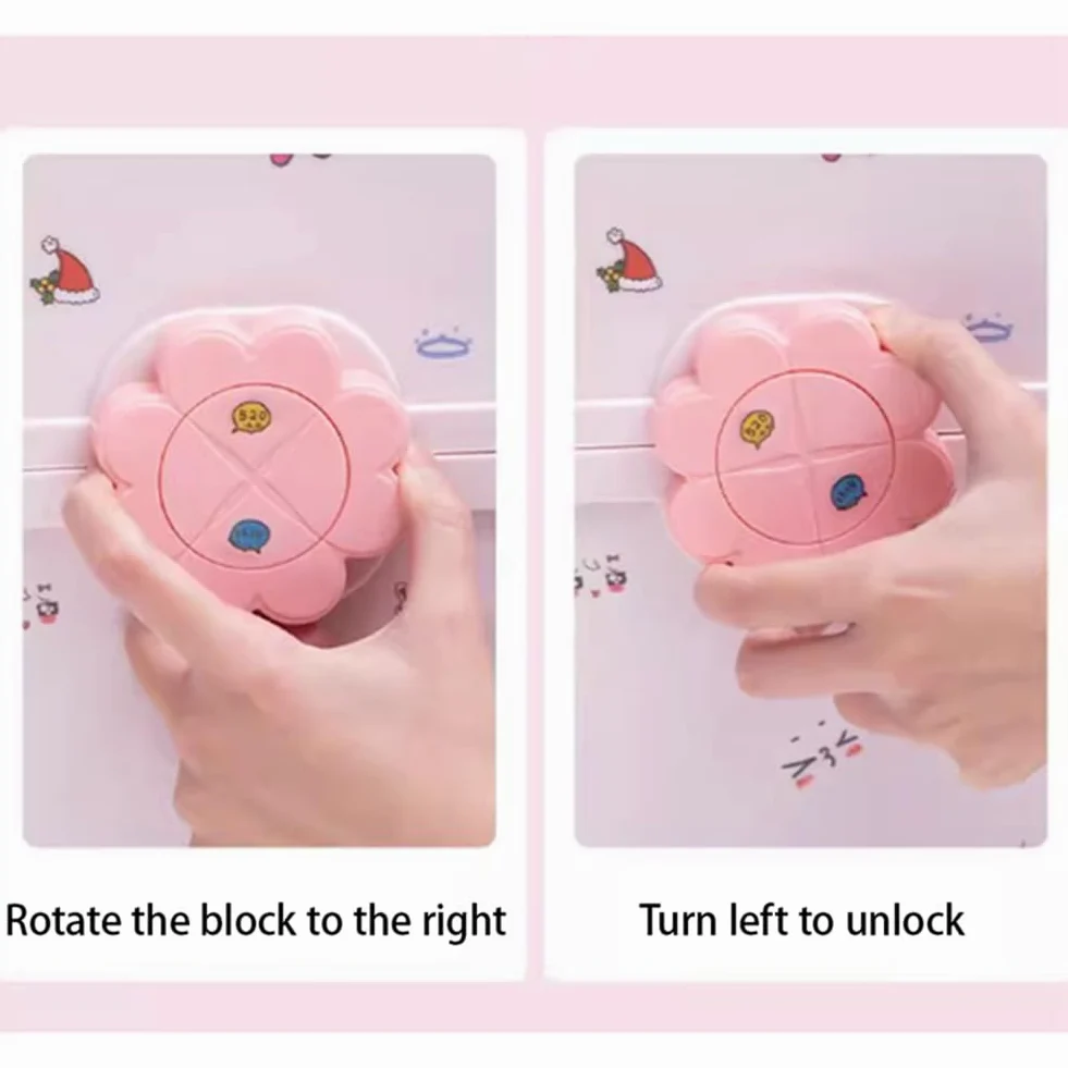 1 caja de almacenamiento de accesorios para el cabello de los niños rosa con banda de goma (extra)