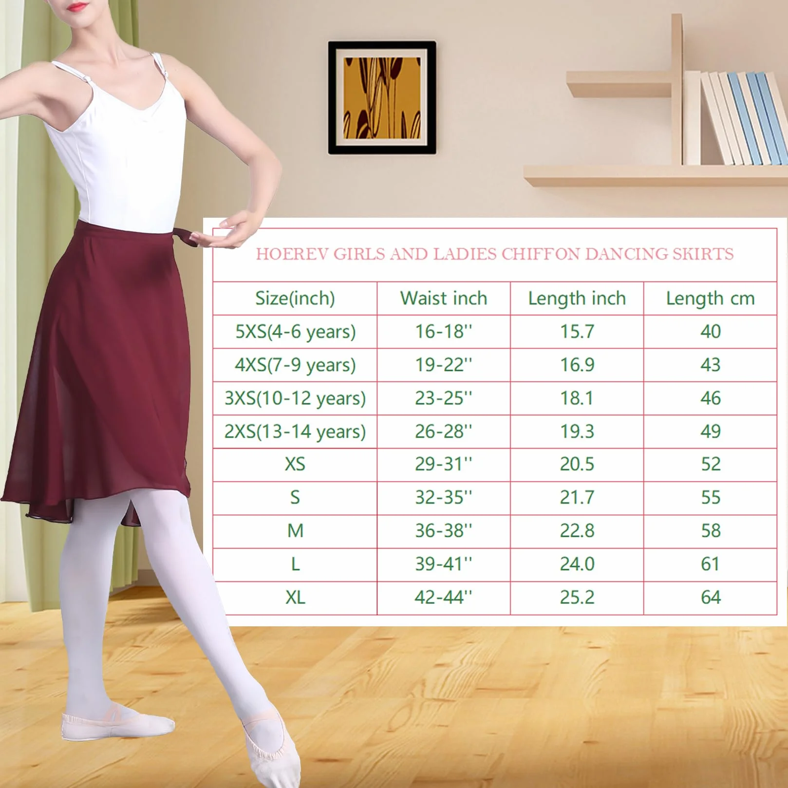 HOEREV Adulto Envoltura Envuelta Falda de Ballet Danza de Ballet Dancewear