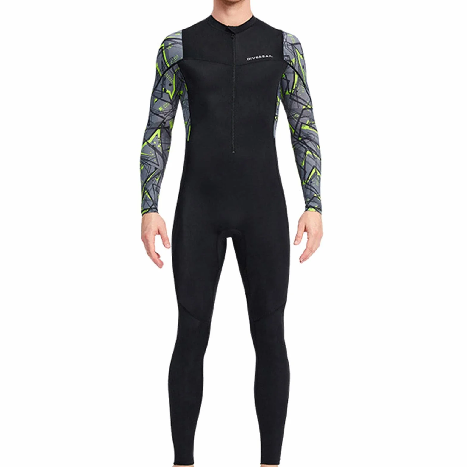Traje de neopreno para hombre, con cremallera frontal, protección contra erupciones, surf, natación, buceo, negro, XL