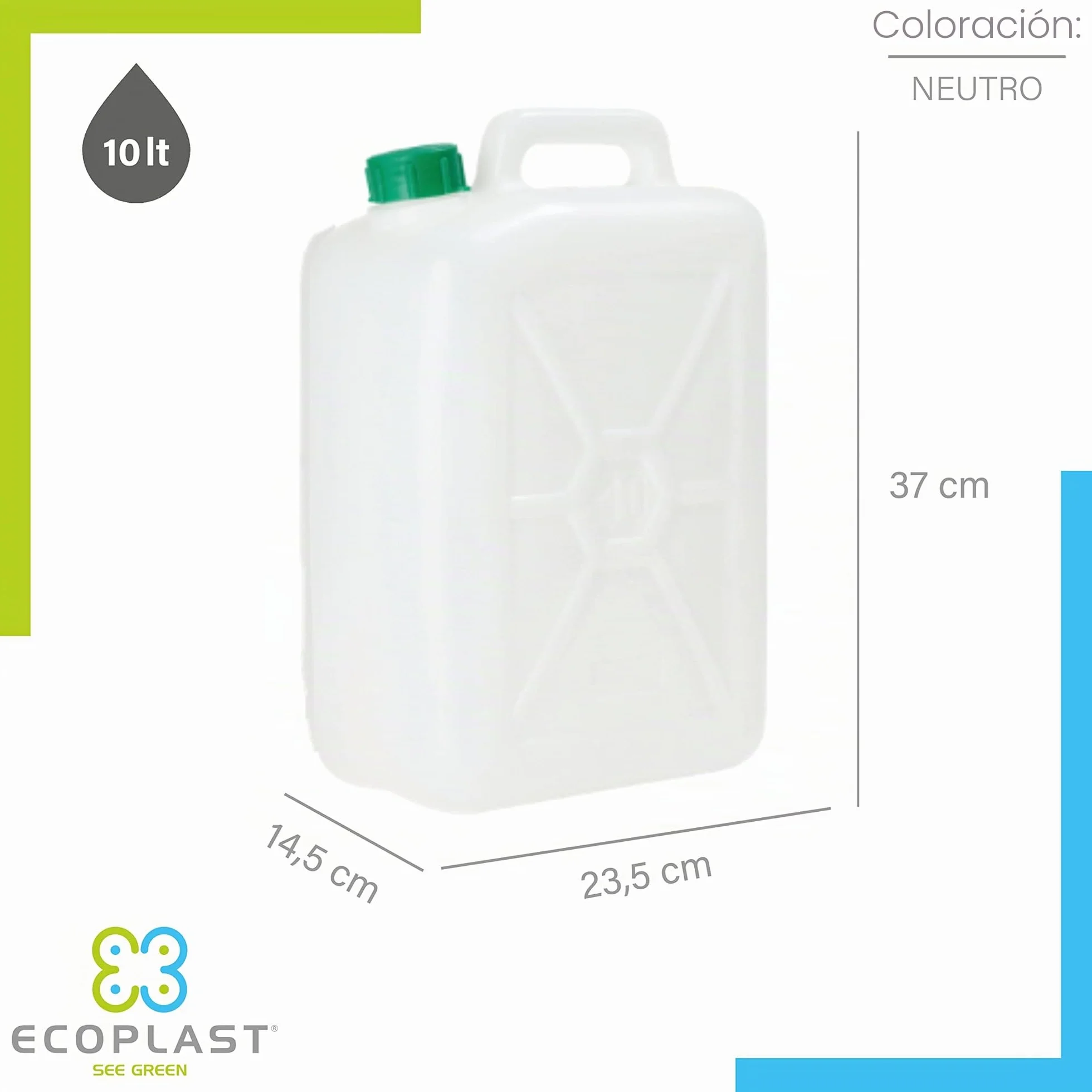 Ecoplast TANICA IN Bidón de plástico 10 litros Neutro