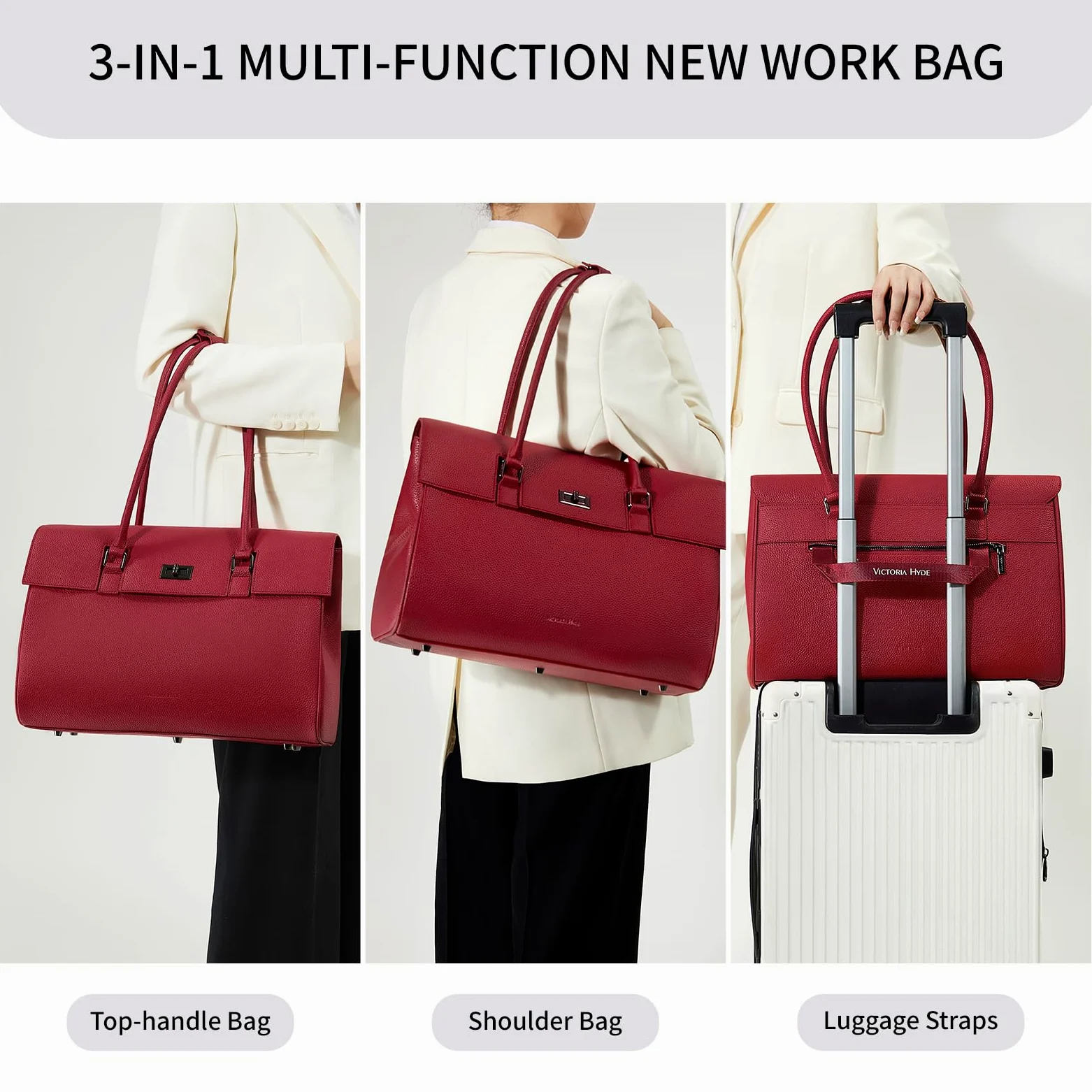 VICTORIA HYDE Bolso de mano para mujer, grande, elegante, bolso de asa, bolso de mano de trabajo