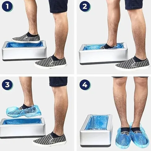 Dispensador de zapatos inteligente, dispensador automático de cubiertas de zapatos desechables con 200 cubrezapatos de plástico desechables, funda portátil para zapatos para el hogar, negocios, tienda