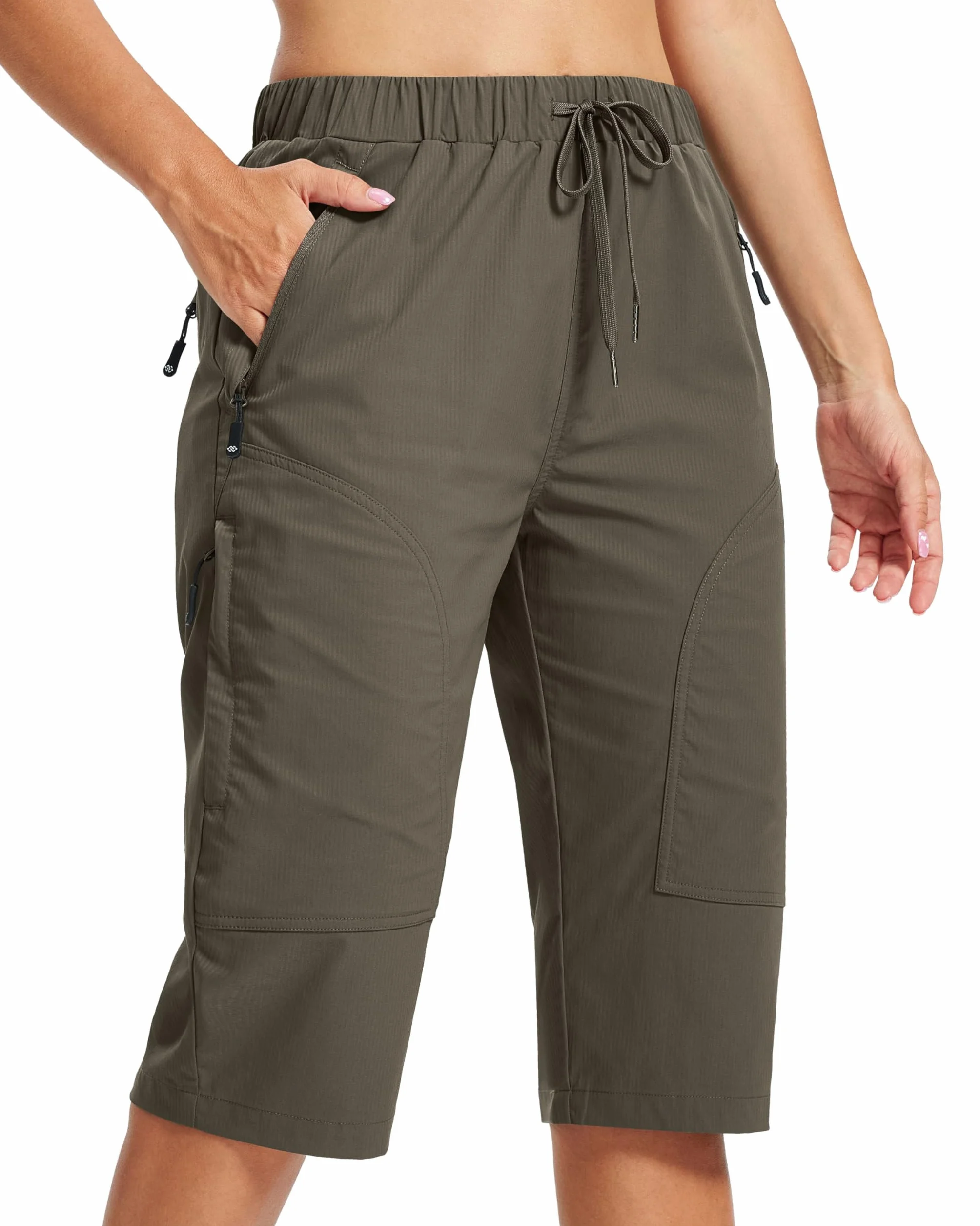 MoFiz Pantalones Cortos de Trekking Mujer Bermudas Secado Rápido 3/4 Pantalones de Senderismo Acampada Marcha Safari Deporte Shorts con 5 Bolsillos