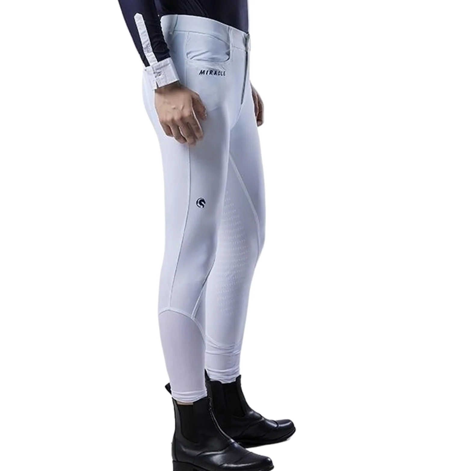 Pantalones de equitación for hombre, pantalones ecuestres, ropa primavera y verano, silicona for montar a caballo Para Montar(White,30)