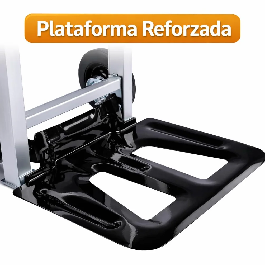 Carretilla de Mano Plegable con Ruedas, Carro de Carga Portátil, Hasta 100kg
