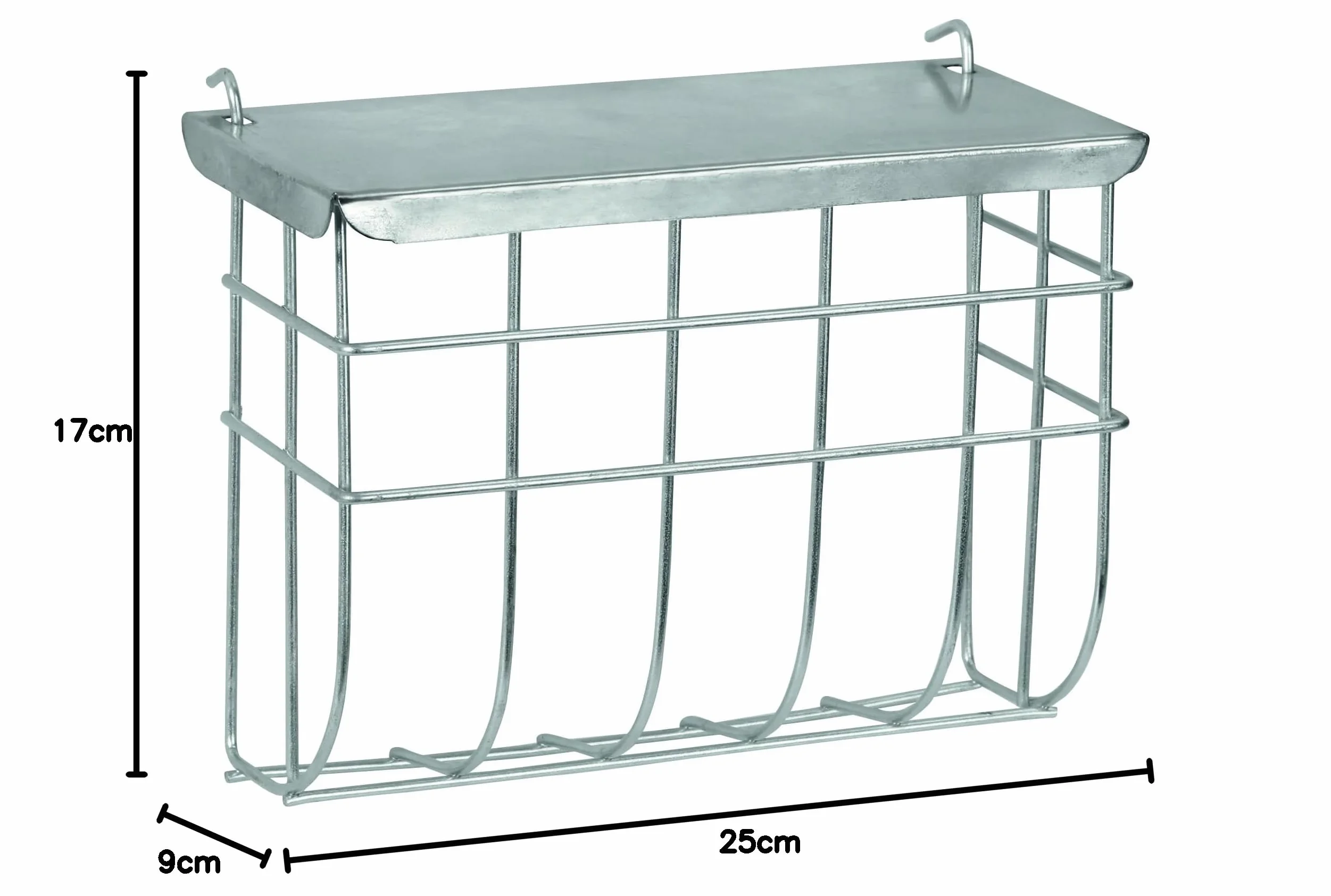 Kerbl Comedero para heno metal galvanizado 25x9x17 cm con tapa colgar