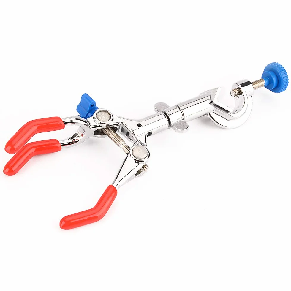 Labasics 3-Diente Abrazadera Giratoria 360 Grados de Laboratorio Swivel Clamp con Revestimiento de Goma