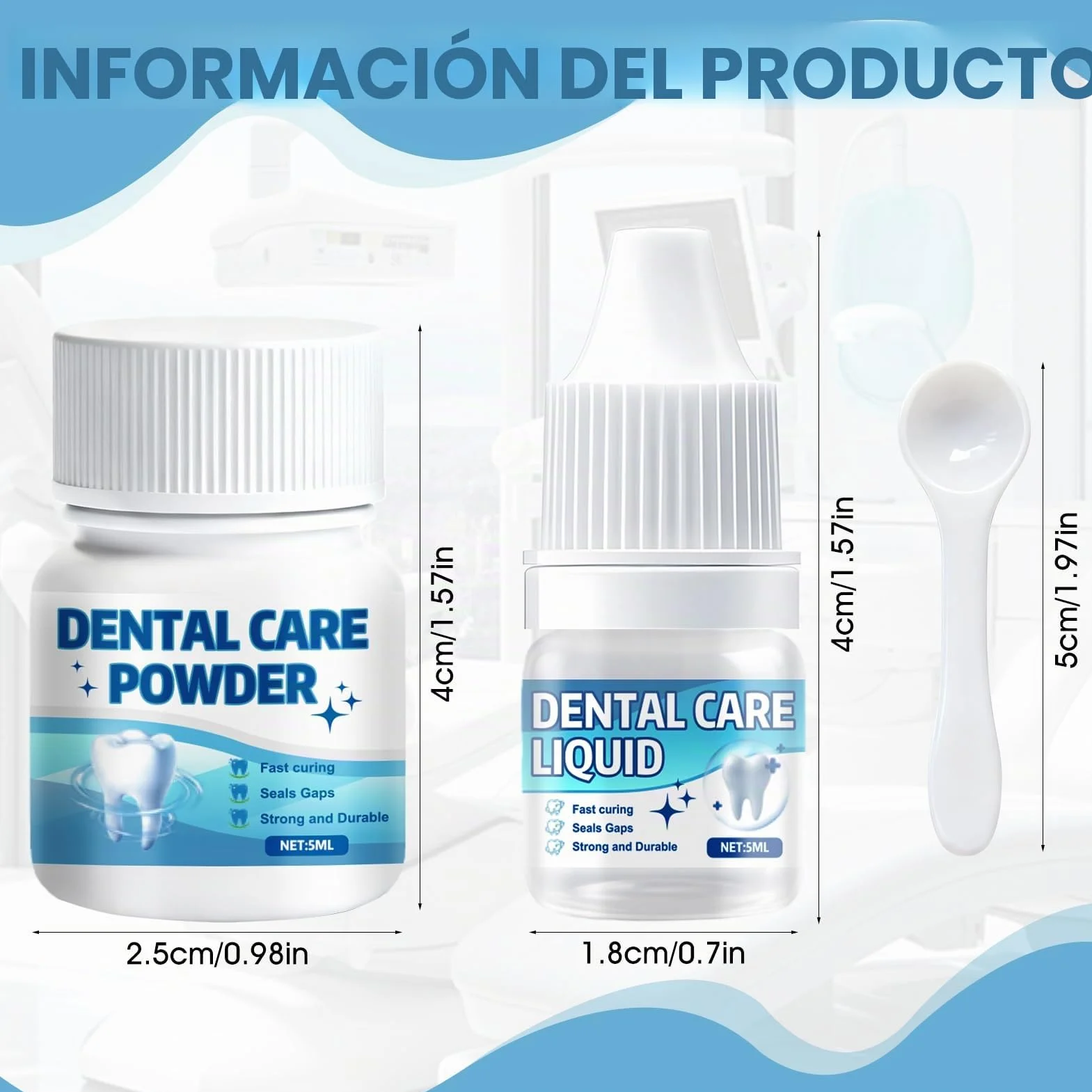 Cemento Dental Permanente para Coronas, Puentes y Caries