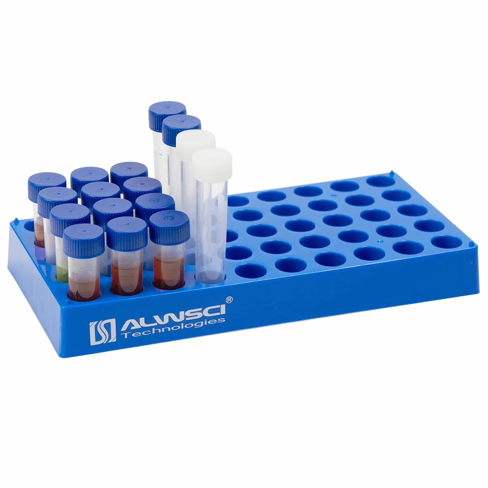 ALWSCI Gradilla para Frascos de Laboratorio HPLC 4ml 50 Compartimientos Apilable