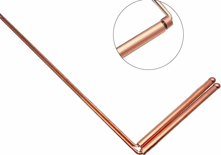 Varillas de cobre para radiestesia 99.9% detector de metales 12 pulgadas cabeza única cuenta redonda