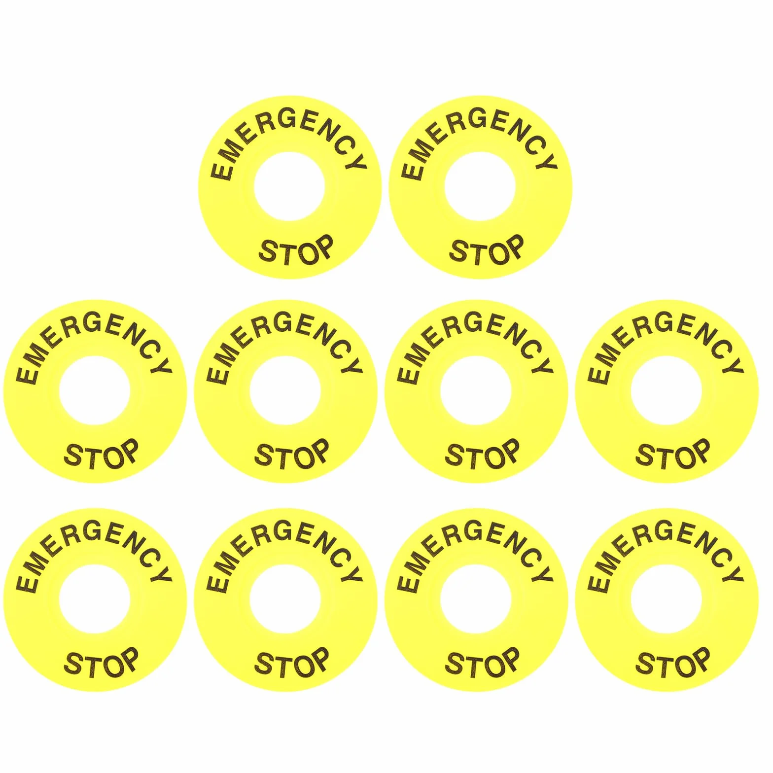 Operitacx Anillo Color Llamativo Redondo Amarillo de Empuje de Emergencia 10 Piezas PVC