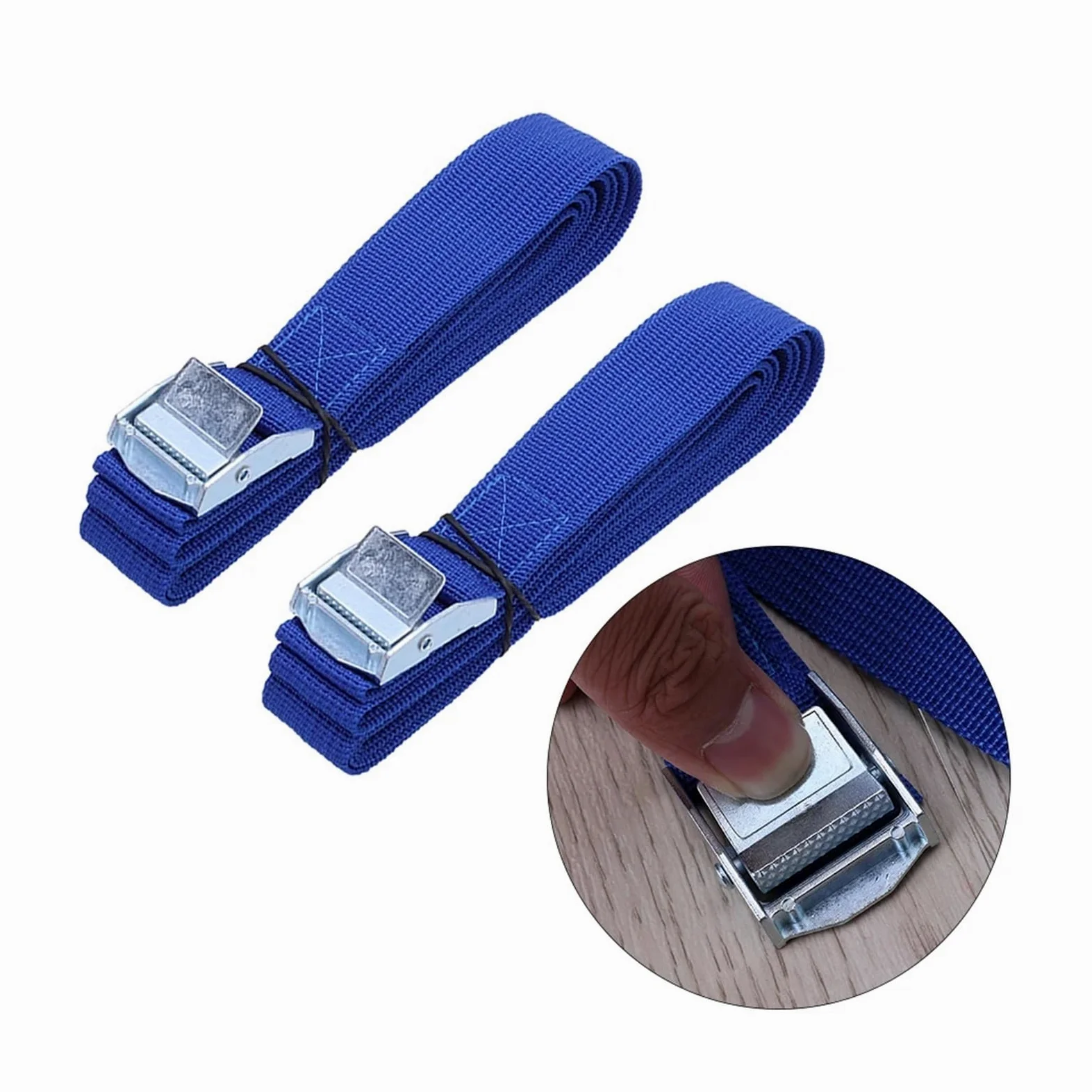 Correa con Hebilla, Correas de Amarre 2,5 m con Hebilla Nailon liberación rápida for Carga, portaequipajes Coche, Equipaje y mudanzas(4pc)