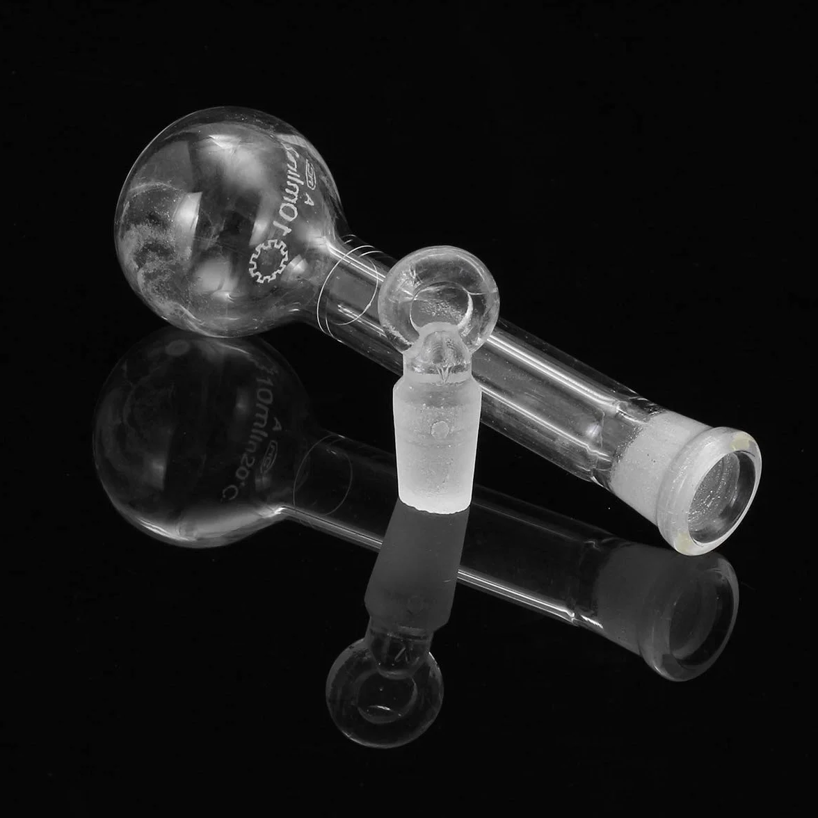 Charles Frasco Volumétrico Cristal Claro 10ml Tapón Laboratorio Química