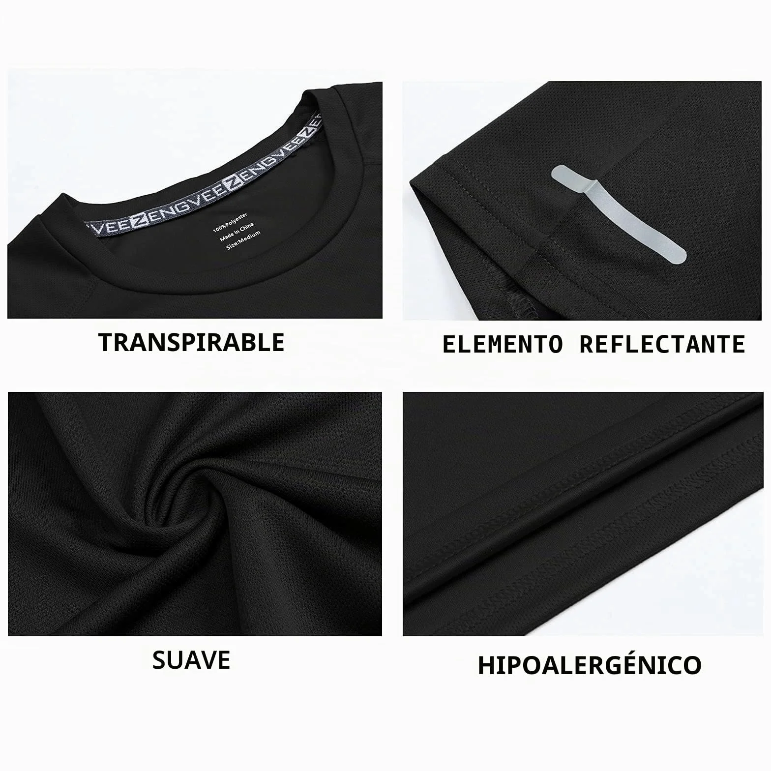 Gaiatiger 3 Piezas Camisetas Manga Corta Hombre Camiseta Deporte Hombre de Secado Rápido Respirable Ropa Gimnasio Running Fitness