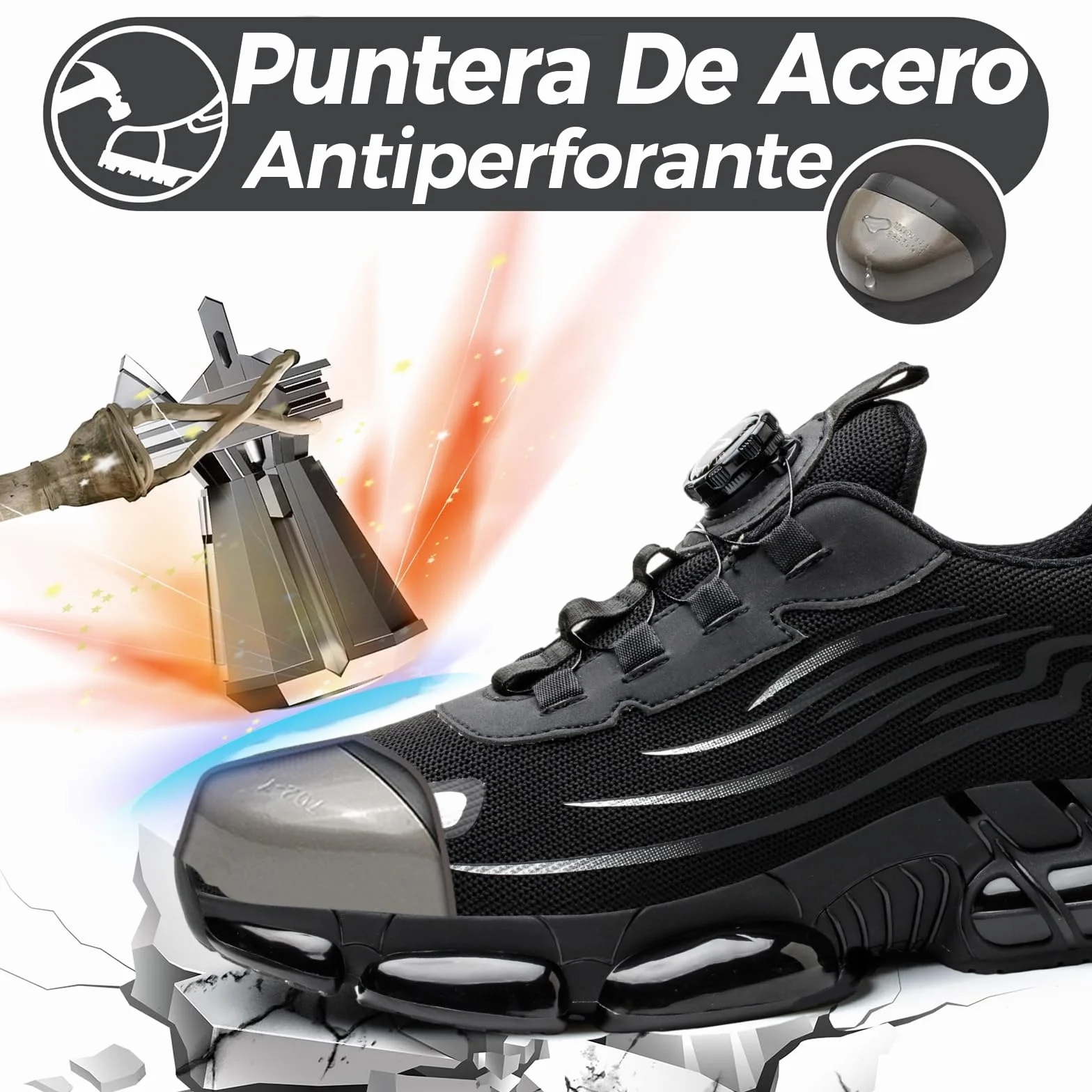 Zapatos de Seguridad con Puntera de Acero Antideslizantes Ligeros 36-46 EU