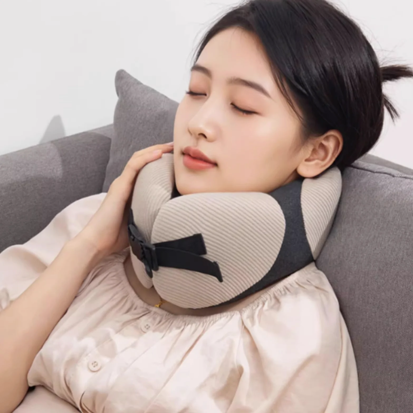 Almohada De Viaje Cuello Oficina Almohada De Viaje Portátil En Forma U For El Apoyo La Columna Cervical Y Sueño Accessorios De Viaje(Grün)