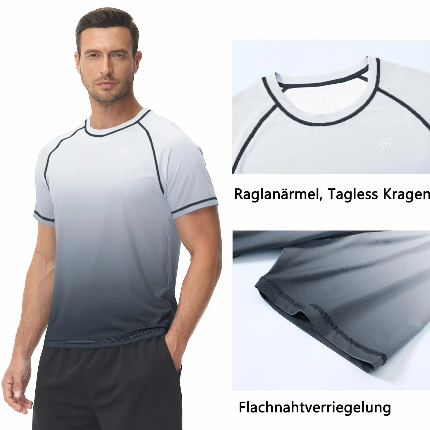 Camiseta Rashguard Hombre UV Manga Corta Secado Rápido Transpirable Surf Natación