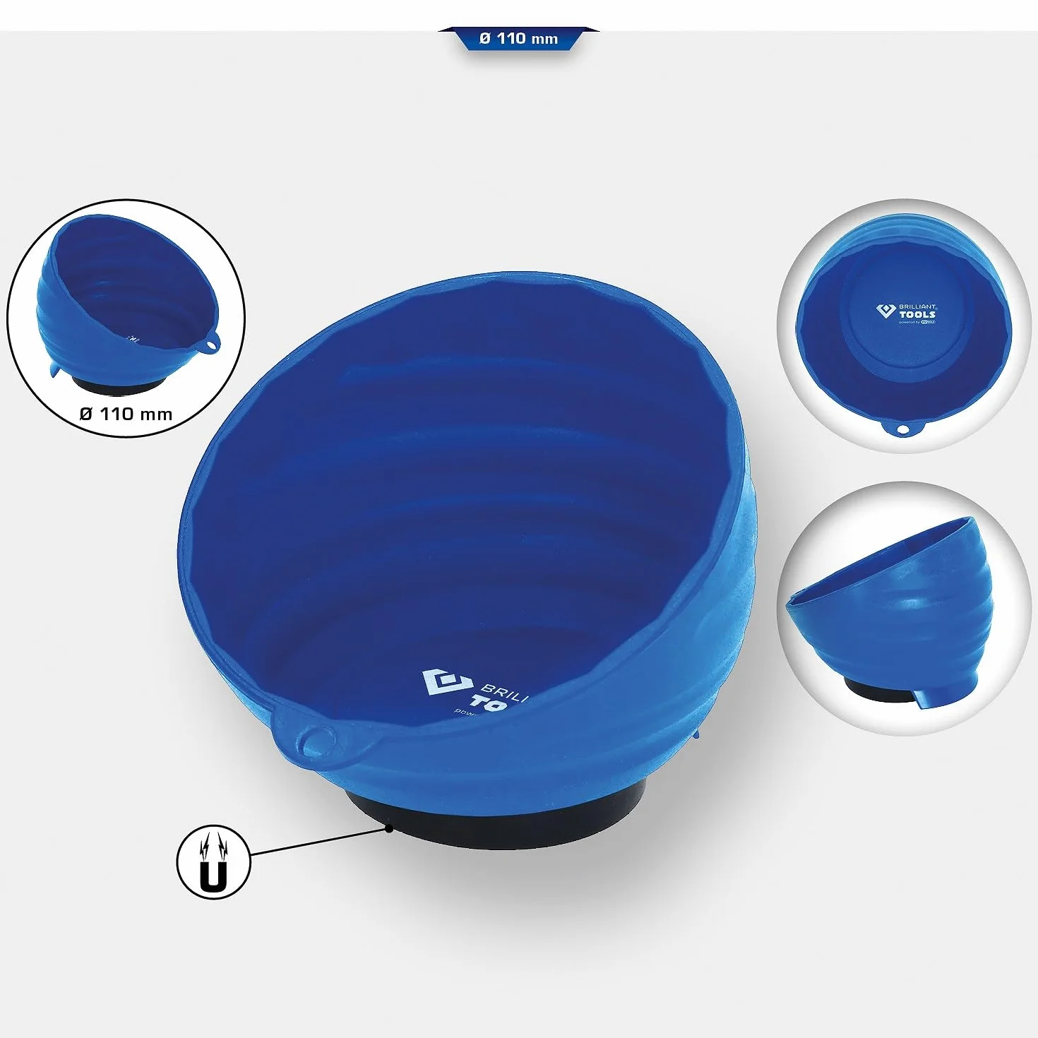 BRILLIANT TOOLS BT691159 Medio disco magnético de plástico Ø 11 cm