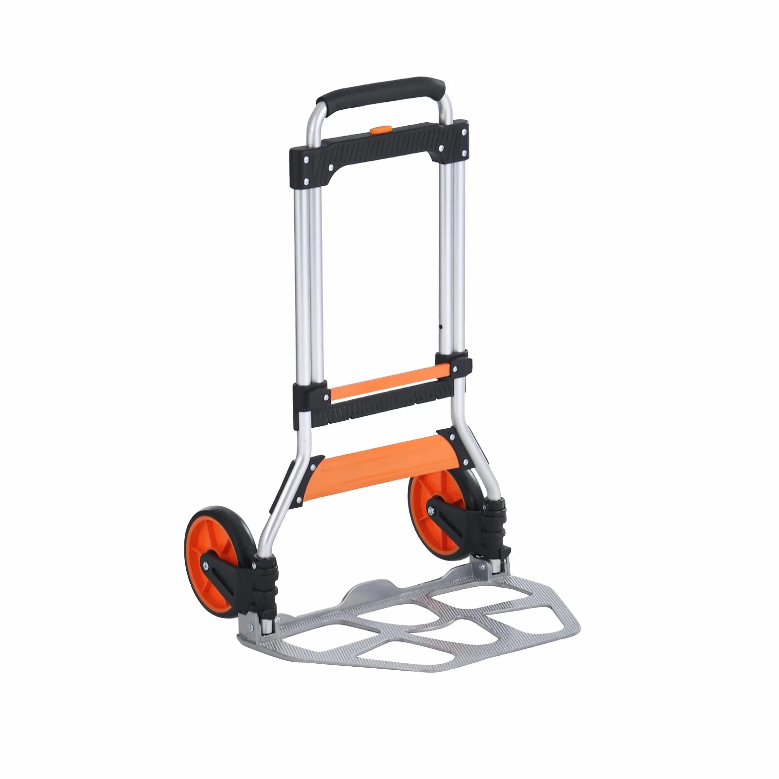 VEVOR Carretilla de Mano Plegable de Aluminio Carga 125 kg Carro de Mano con Ruedas de Goma Mango Telescópico