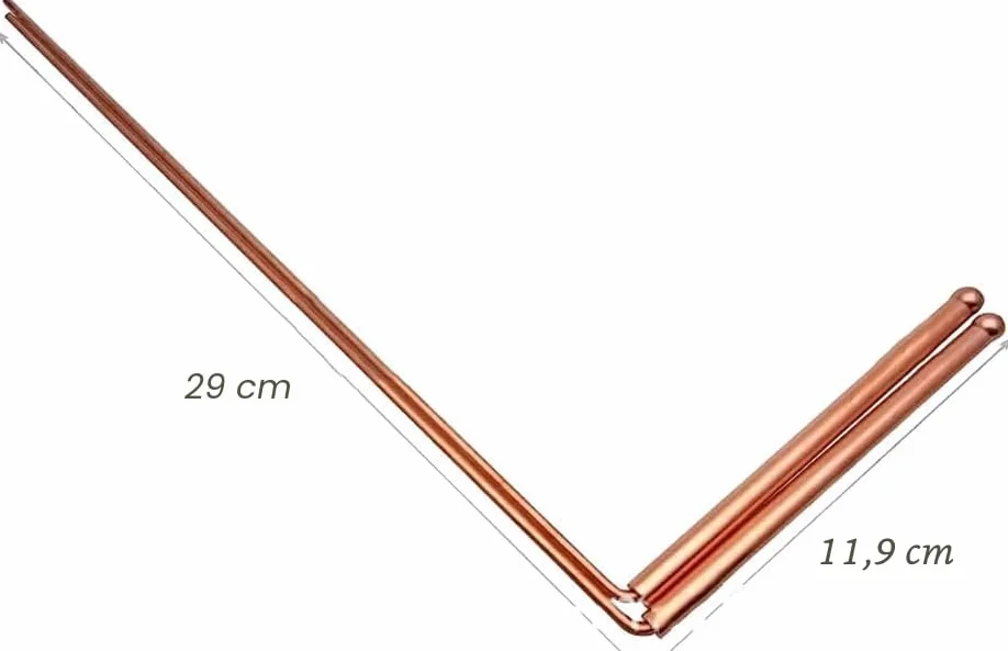 Varillas de cobre para radiestesia 99.9% detector de metales 12 pulgadas cabeza única cuenta redonda