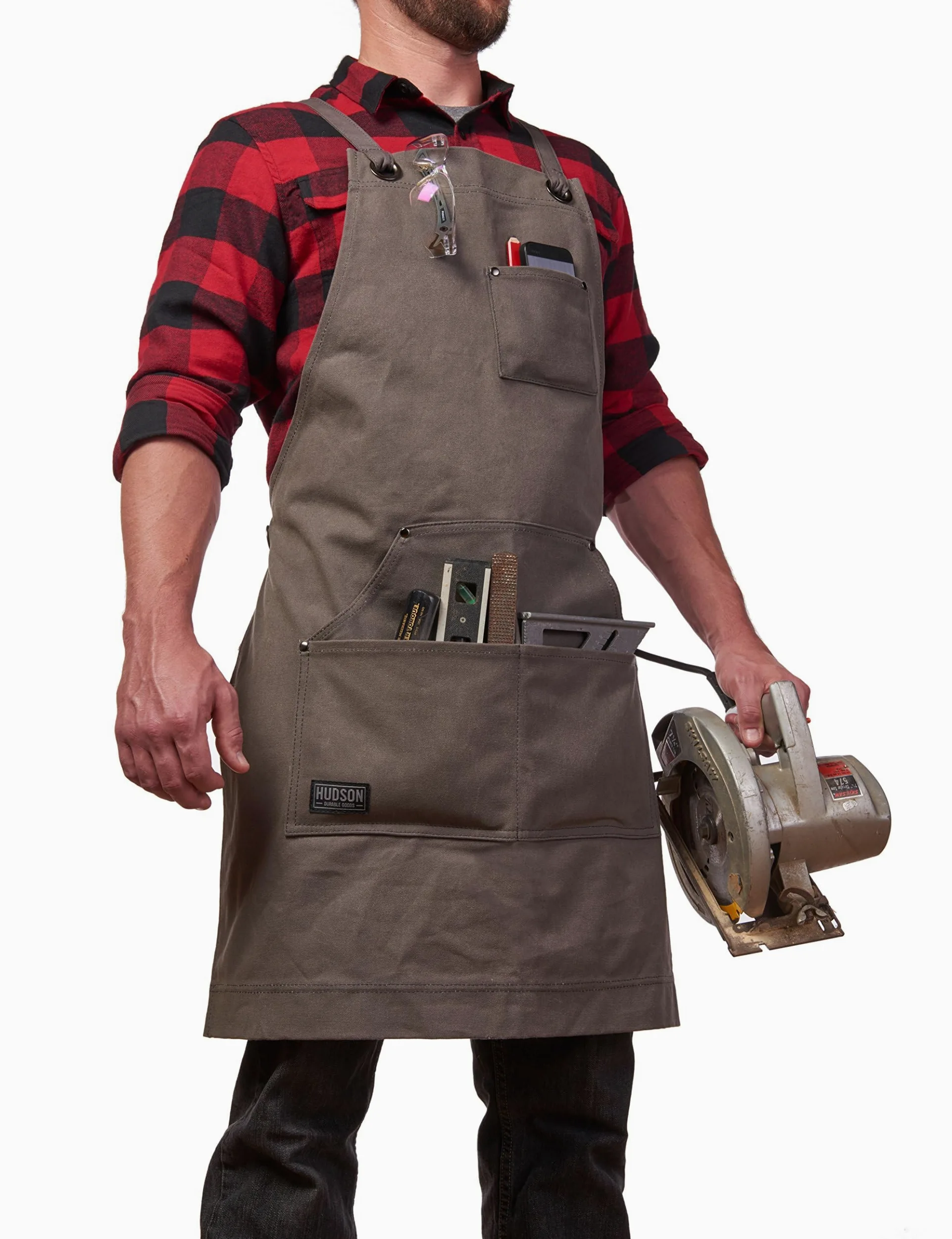Hudson Durable Goods Delantal de lona encerado resistente