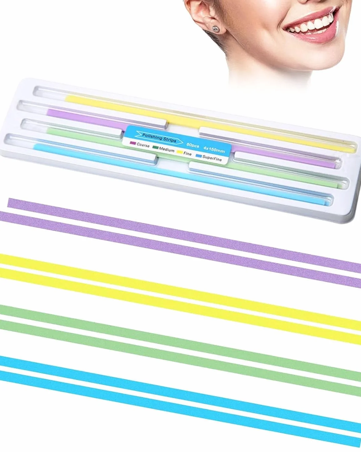 Papel de Lija Dental para Pulir Dientes Kit de Herramientas Resistente Limpieza Profunda Higiene Oral (60 Piezas)