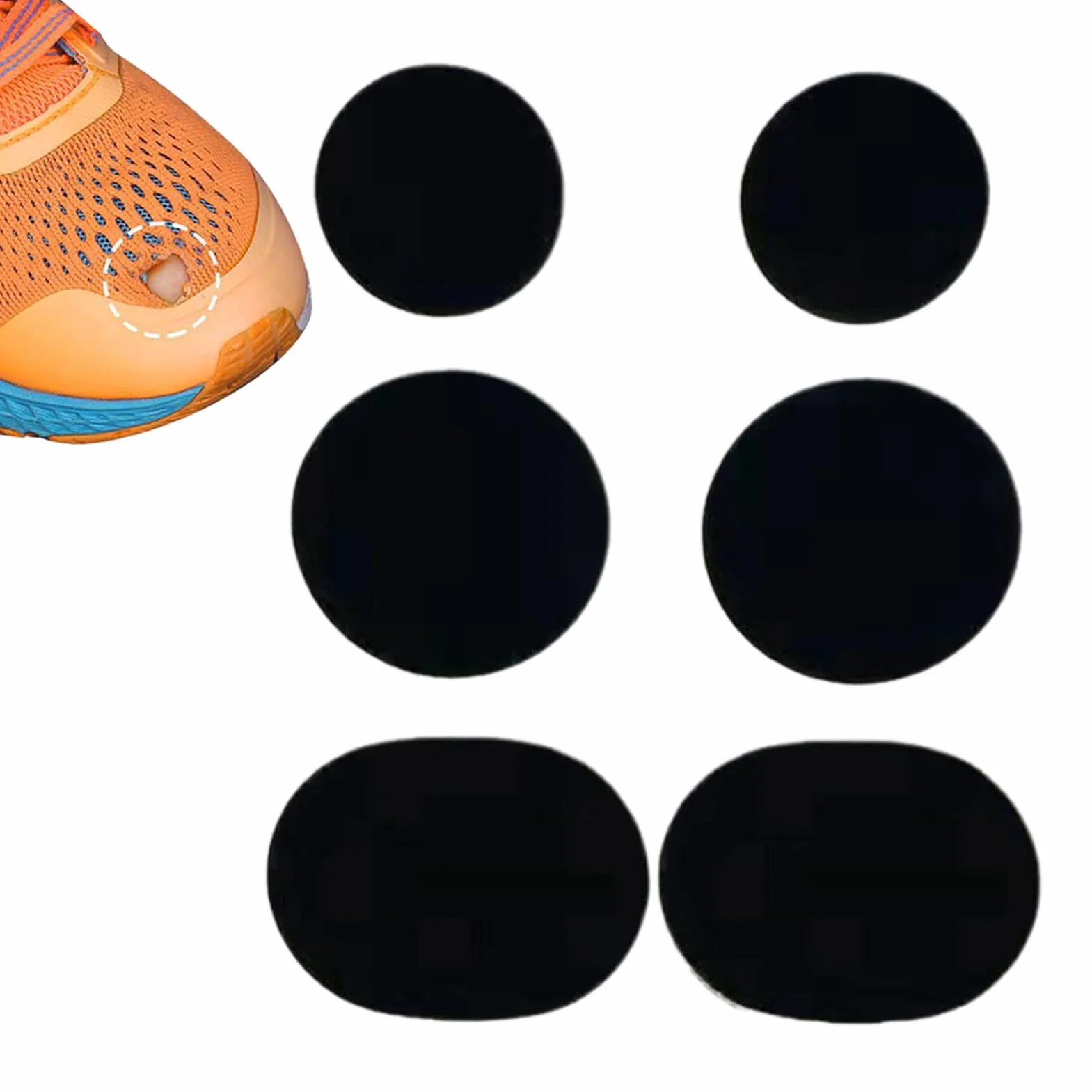 Parches para zapatos para agujeros – Parche para agujero para zapatos | Adhesivo de prevención de Toeburst | 6 parches transpirables para zapatos para correr, zapatillas de baile, botas de trabajo
