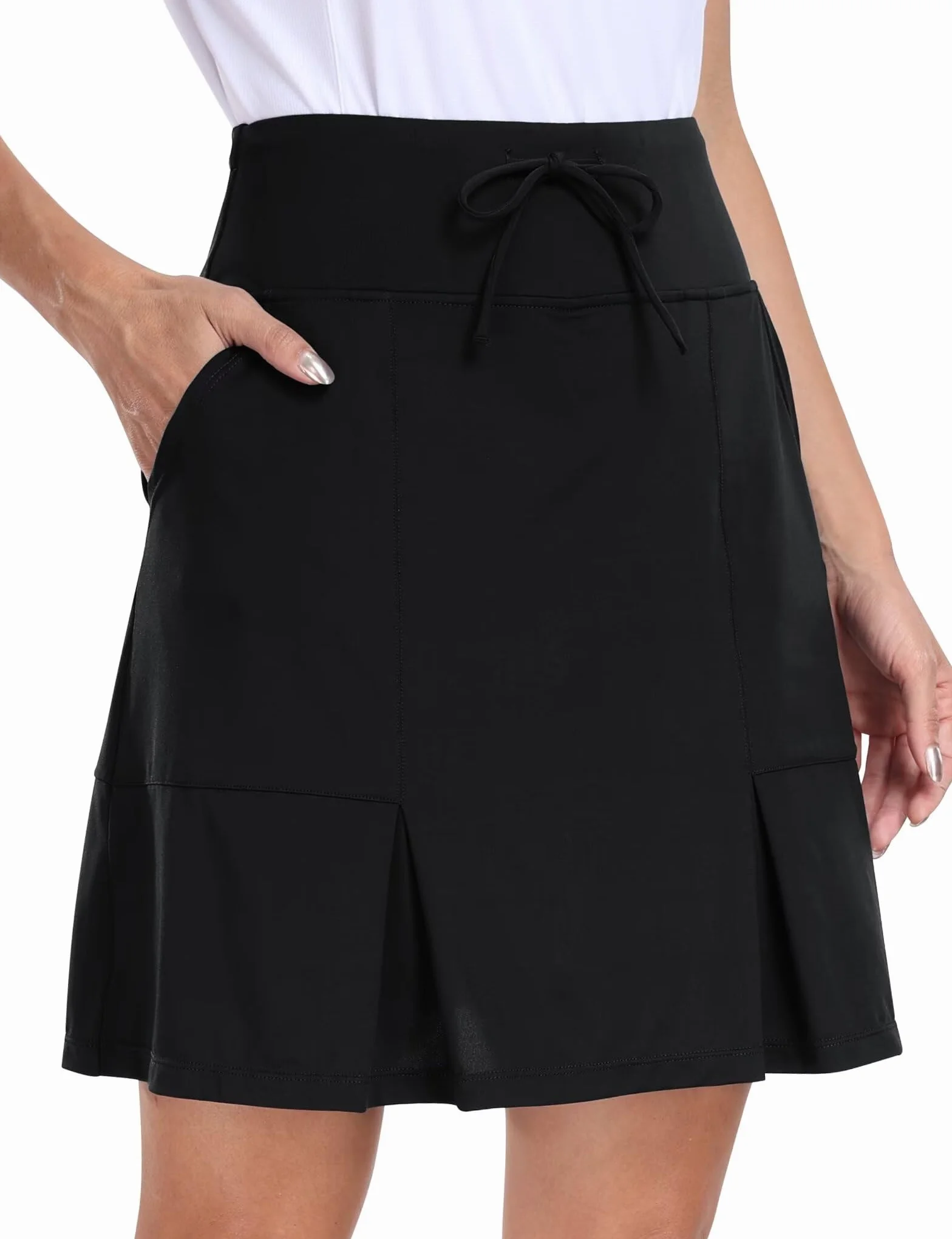 MoFiz Falda de Tenis para Mujer Falda de Golf con pantalón Interiores,hasta la Rodilla,Cintura Alta,para Tenis,Golf Deportes de Verano