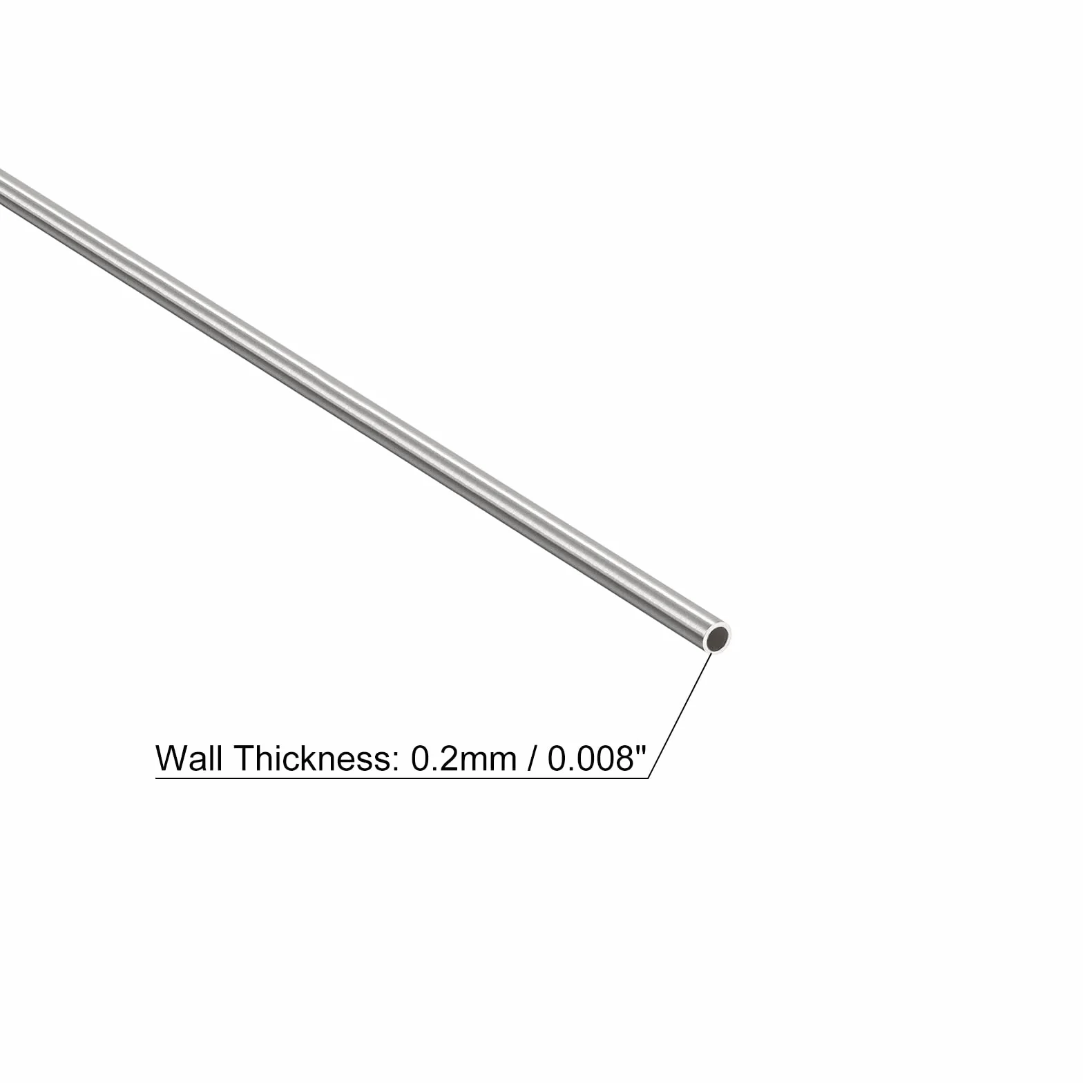 QUARKZMAN 304 Acero Inoxidable Tubo Capilar, OD 1,5mm x 0,2mm Pared 250mm Longitud, 3uds
