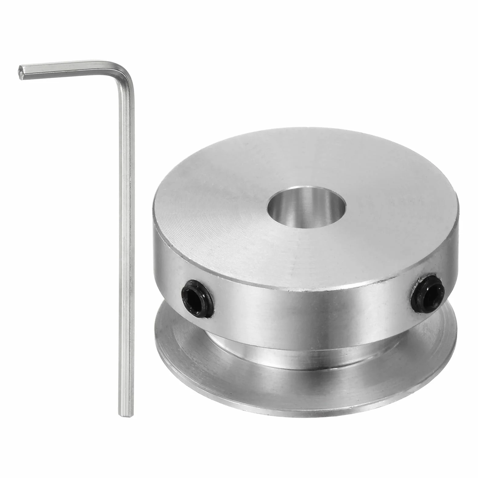 sourcing map Polea de Ranura Única 8mm 30mm Aleación de Aluminio con Llave Hexagonal para Máquina de Perforación